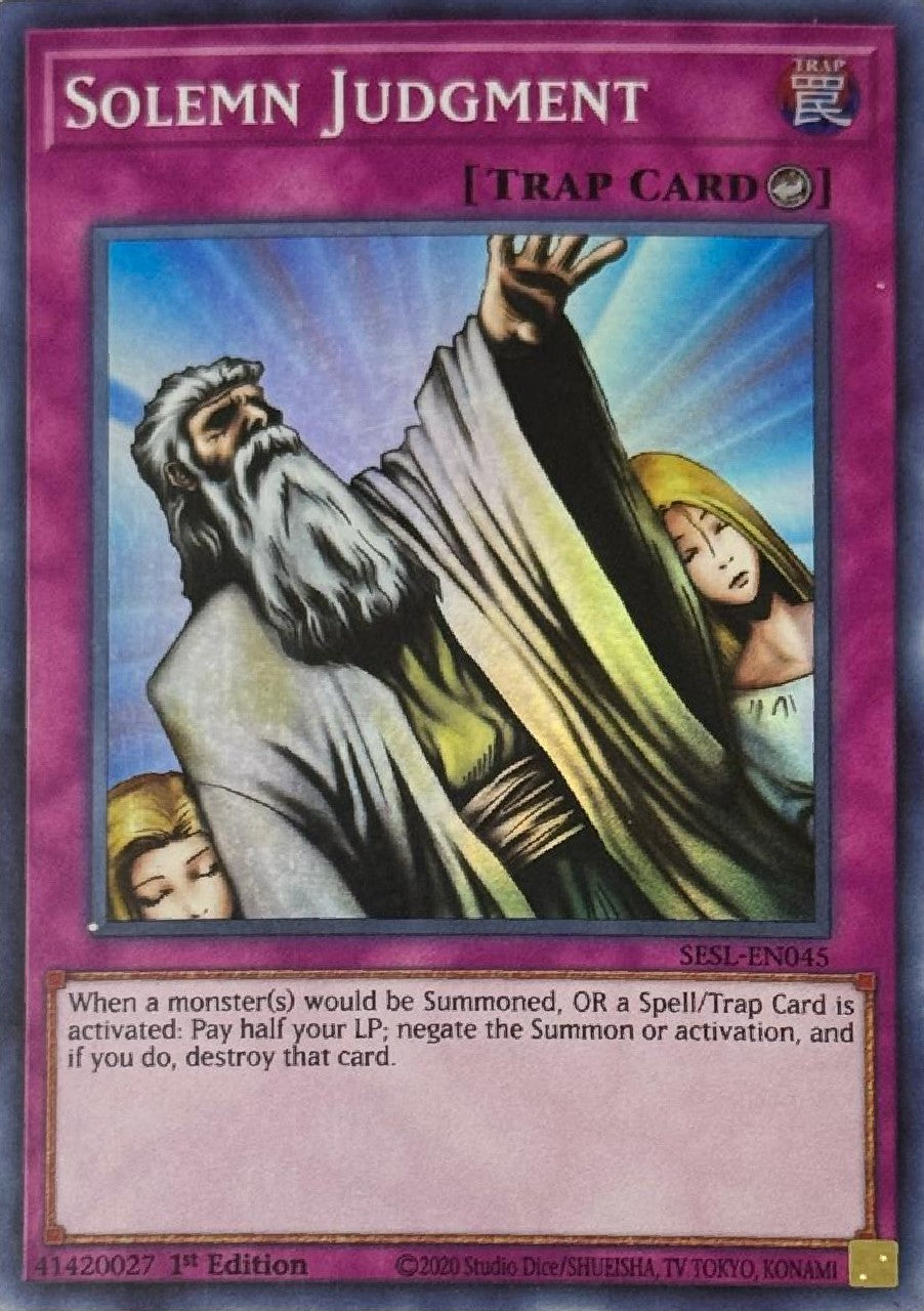 Yugioh! Solemn Judgment SESL-EN045 1st Edition Super rare