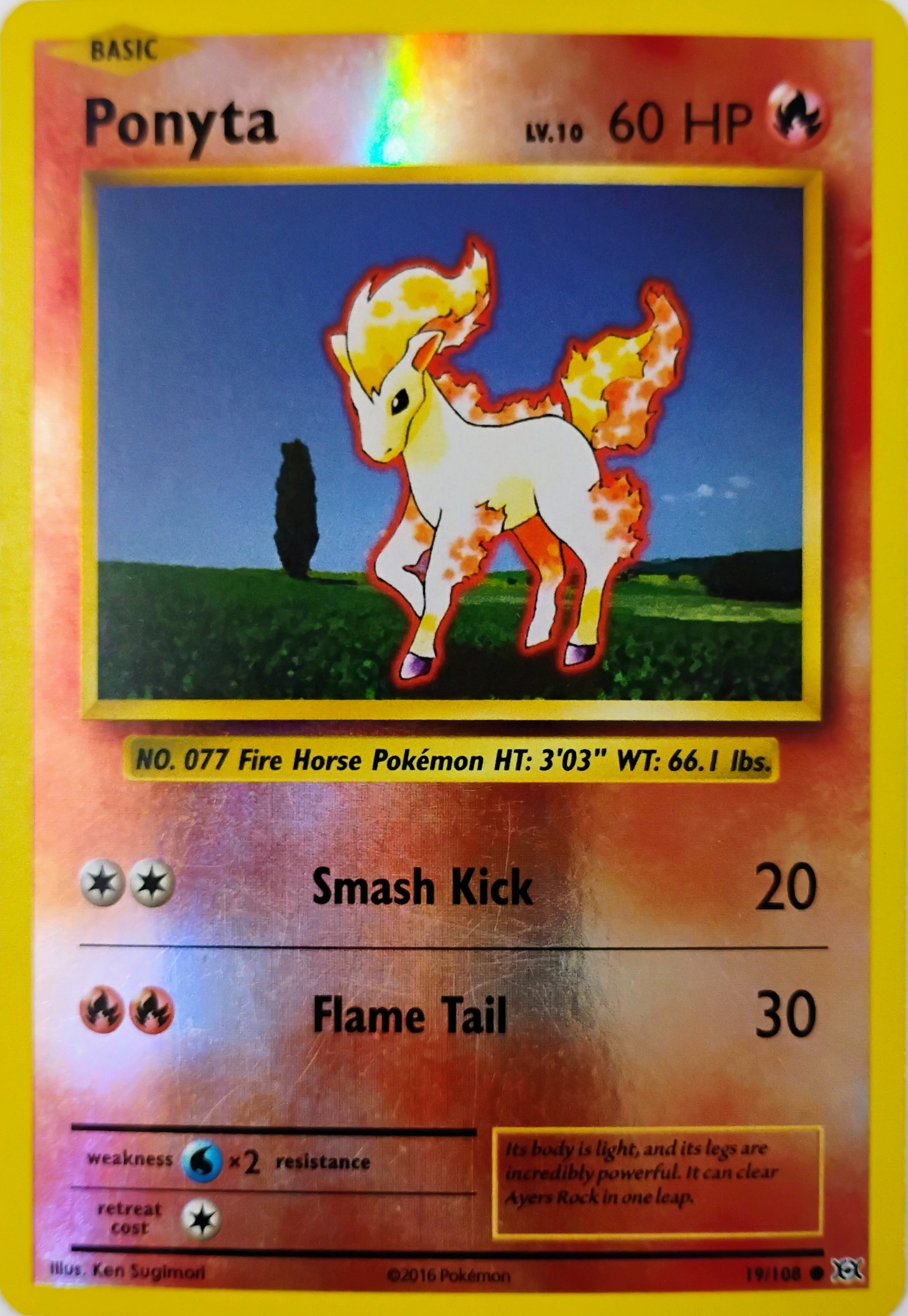 Pokémon tcg Ponyta 19/108 Reverse