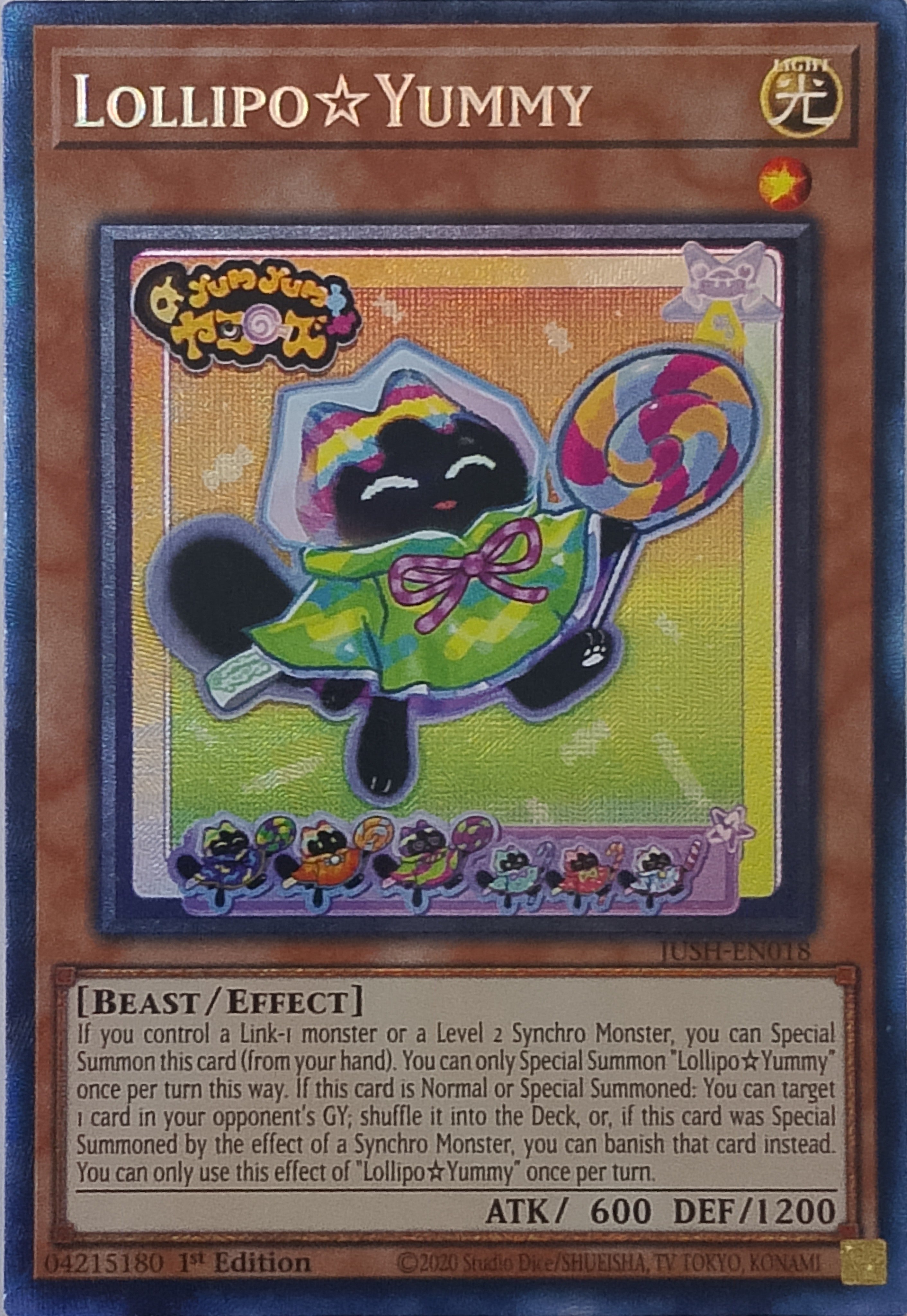 Yugioh! Lollipo Yummy JUSH-EN018 1st Edition Collector