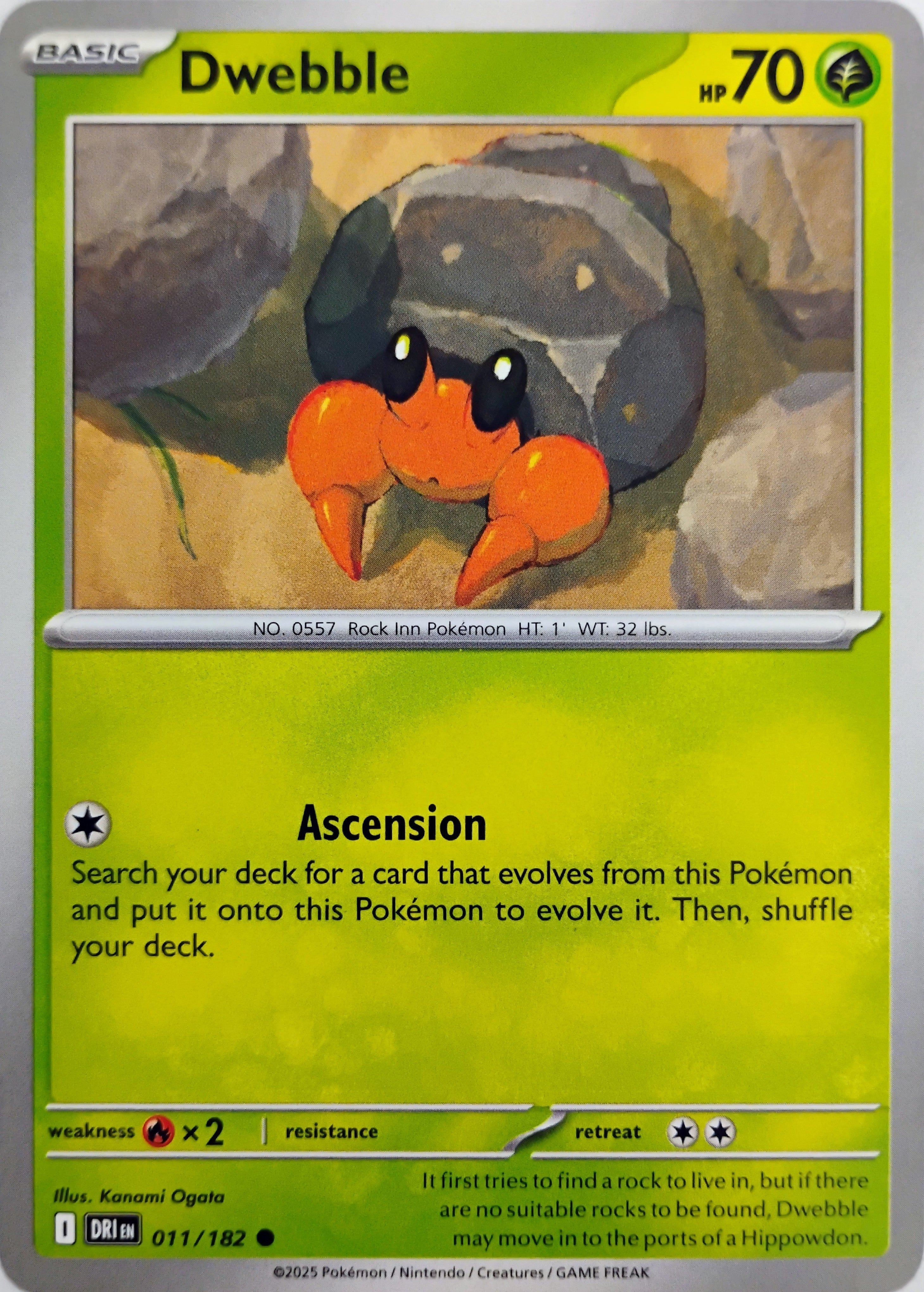 Pokémon tcg Dwebble 011/182