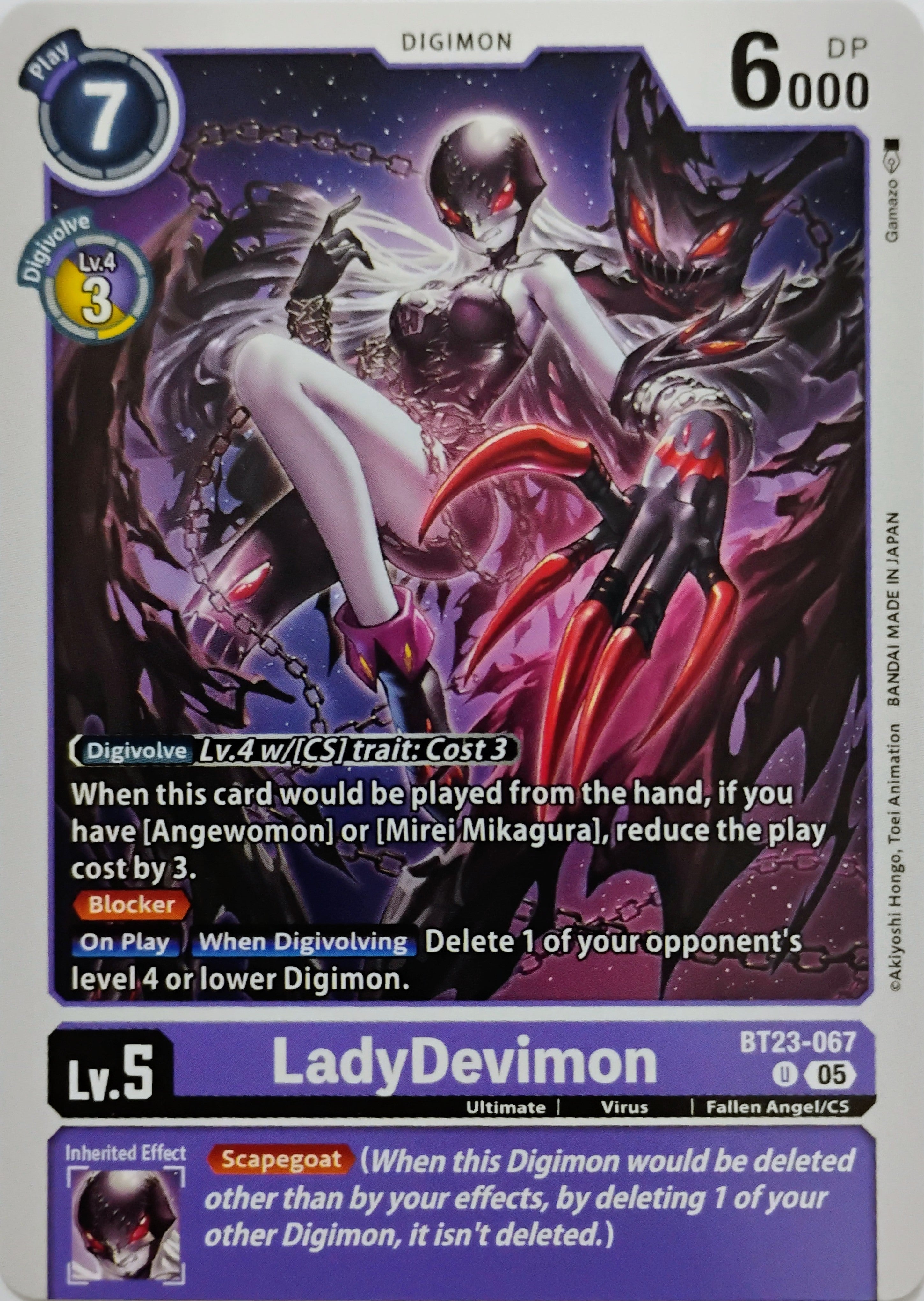 Digimon Tcg Ladydevimon Bt23-067