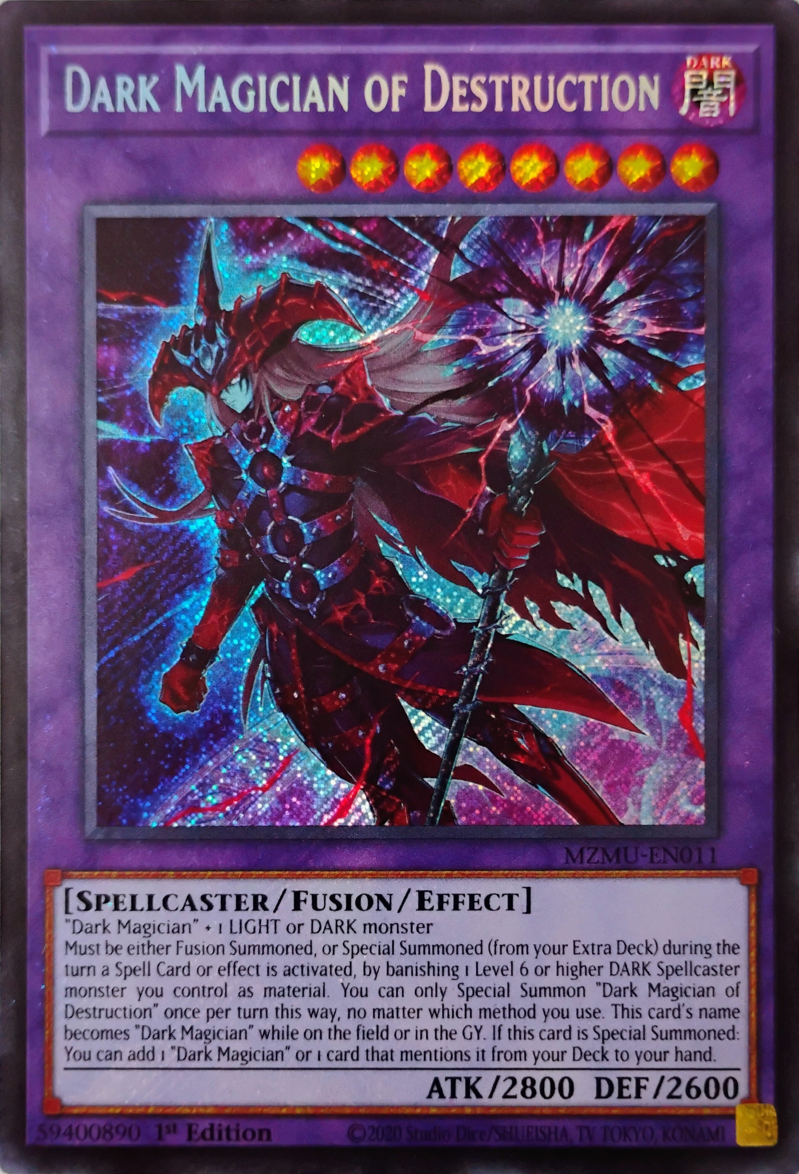 Yugioh! Dark magician Of Destruction Mzmu-en011 Secreta