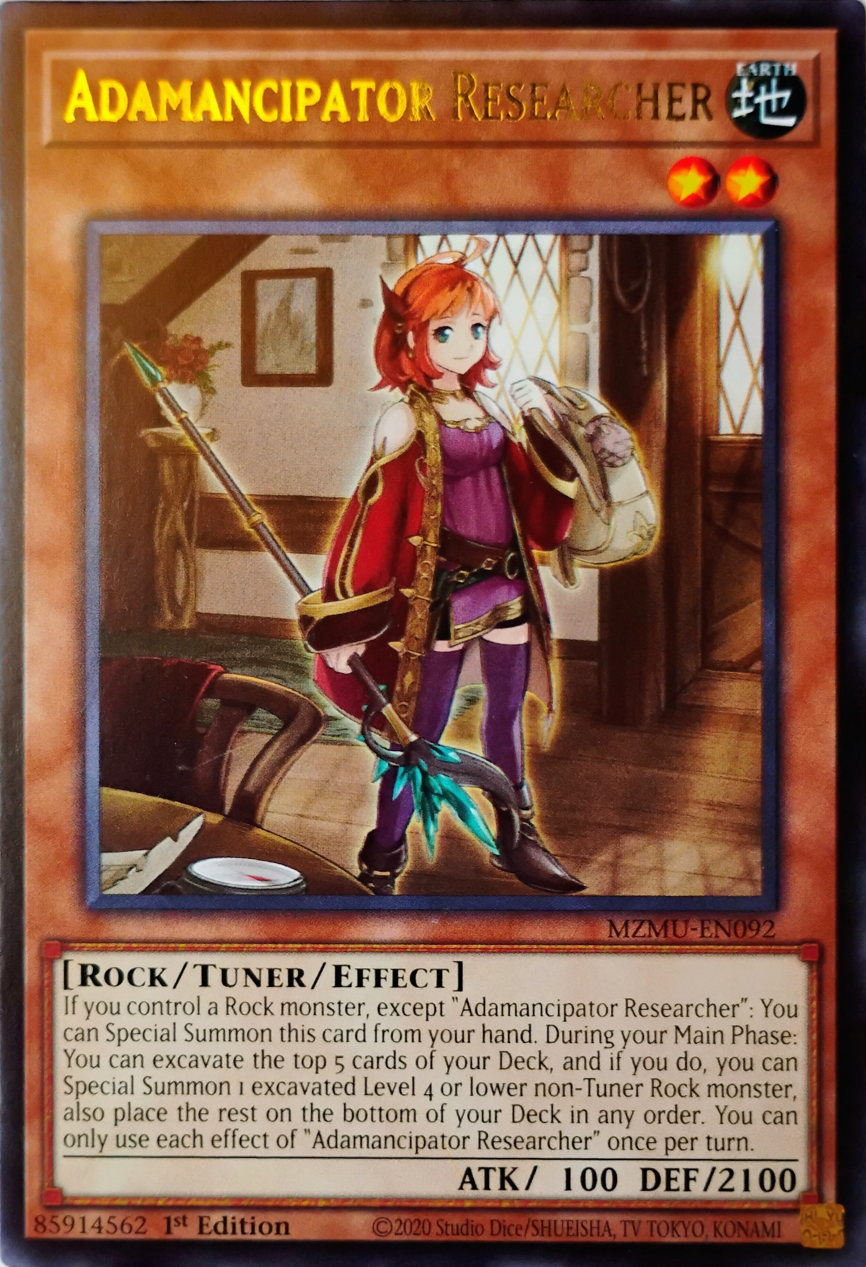 Yugioh! Adamancipator Researcher Mzmu-en092 Rara