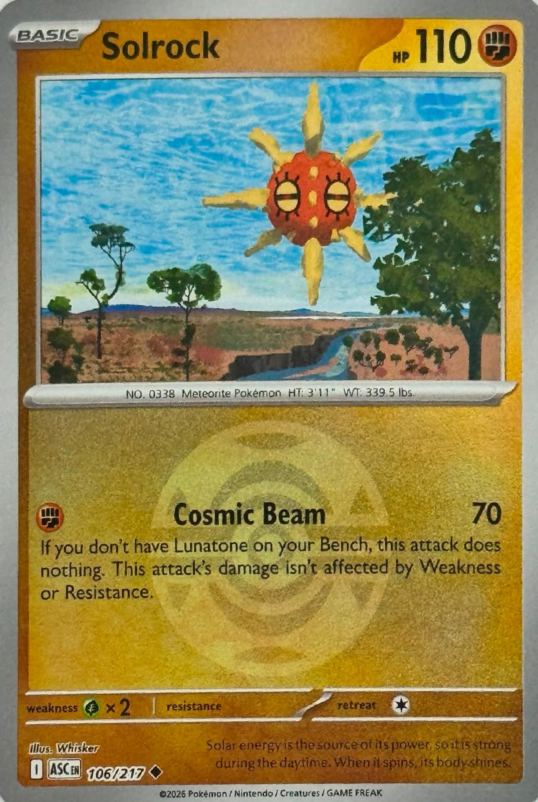 Pokémon Tcg Solrock 106/217 (Dusk ball)