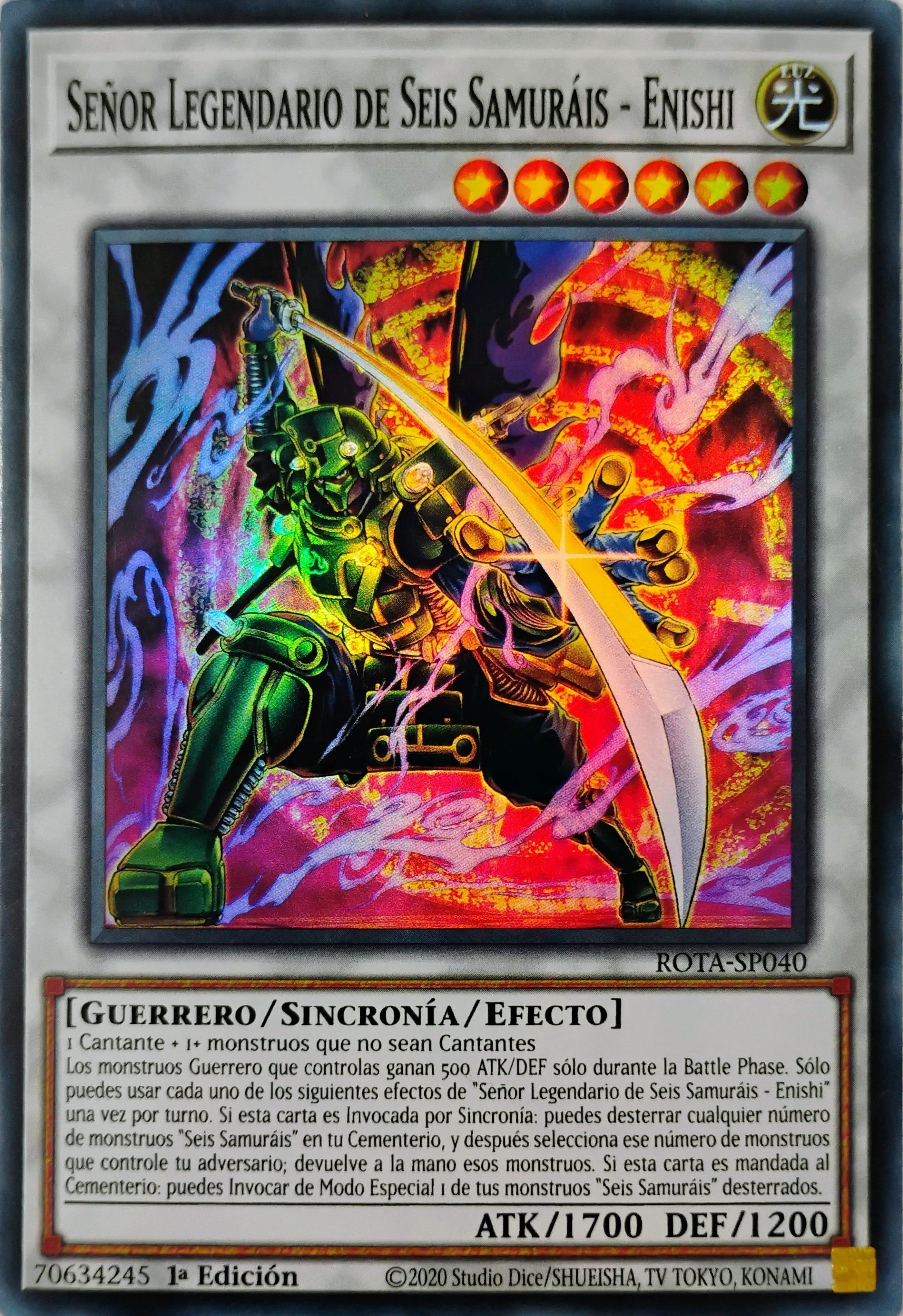 Yugioh! Señor Legendario De Seis Samurais - Enishi Rota-sp040 Super rare