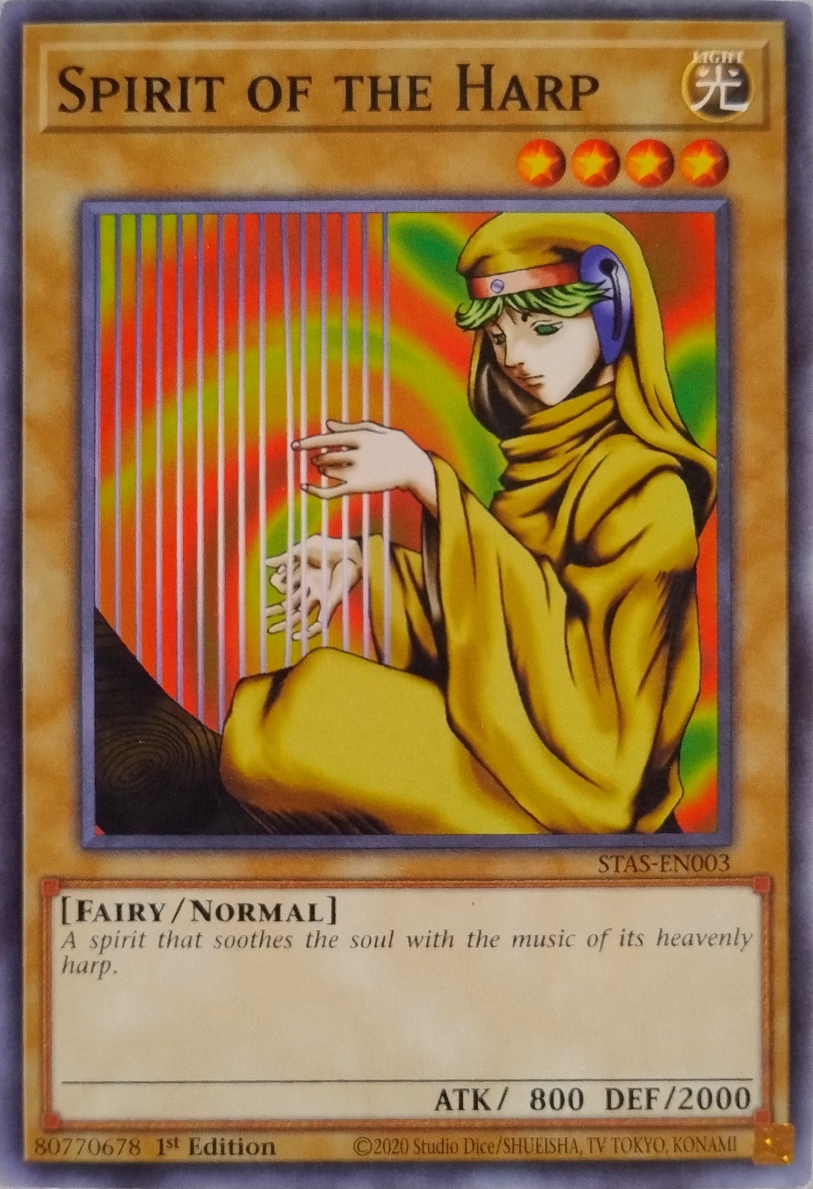Yugioh! Spirit Of The Harp Stas-en003 1st Edition