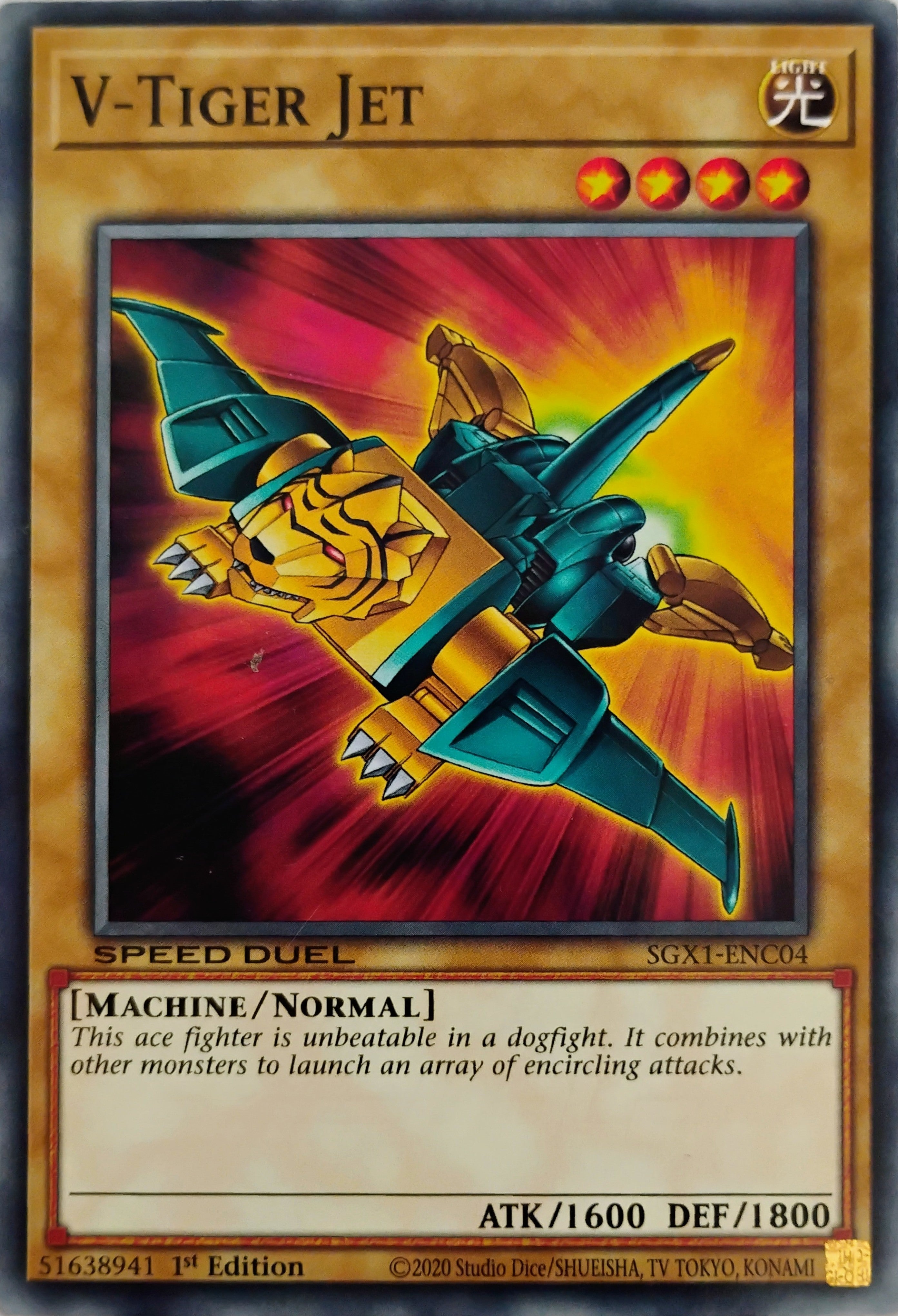 Yugioh! V-Tiger Jet Sgx1-enc04 Speed Duel 1st edition