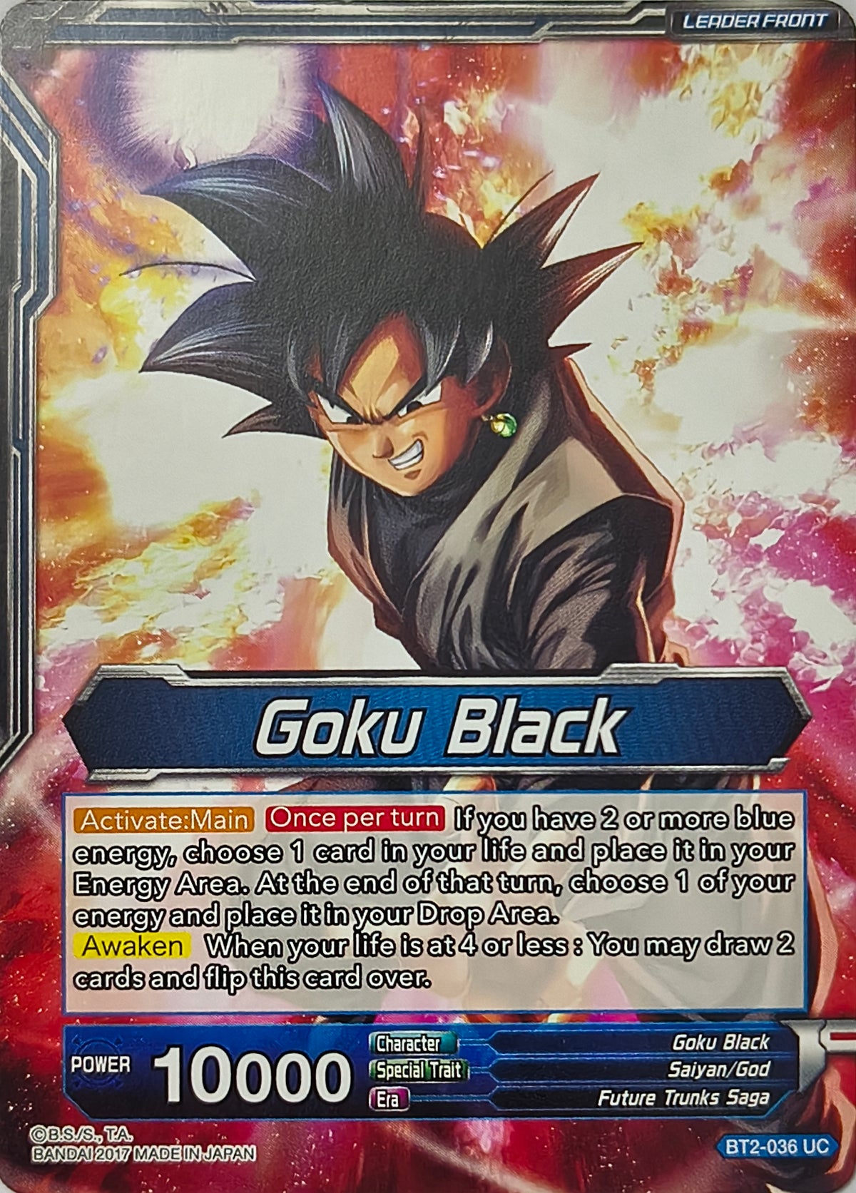 Dragon ball Tcg Goku Black // Goku Black, The Bringer Of Despair Bt2-036