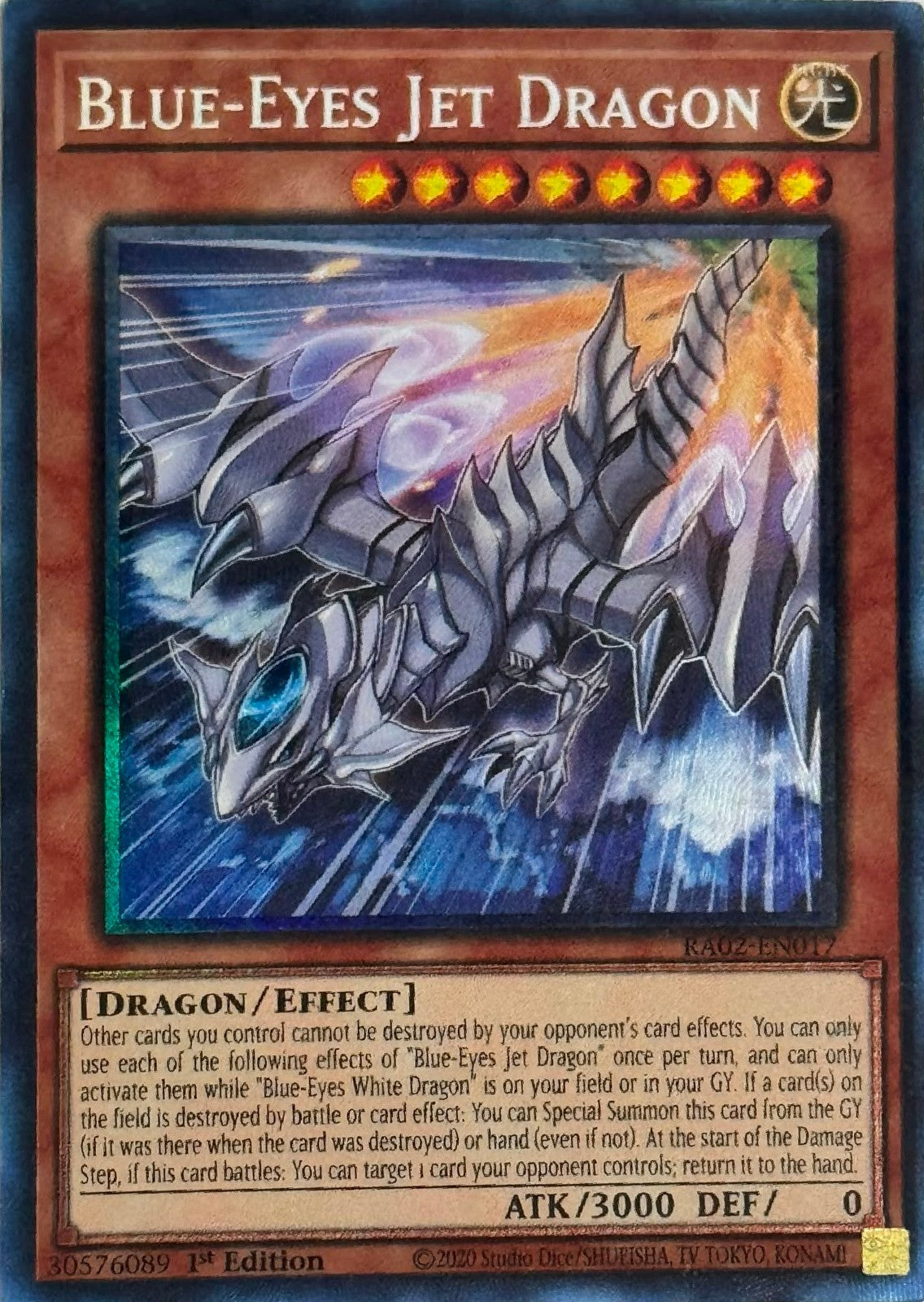 Blue-Eyes Jet Dragón RA02-EN017 1st Edition Collector