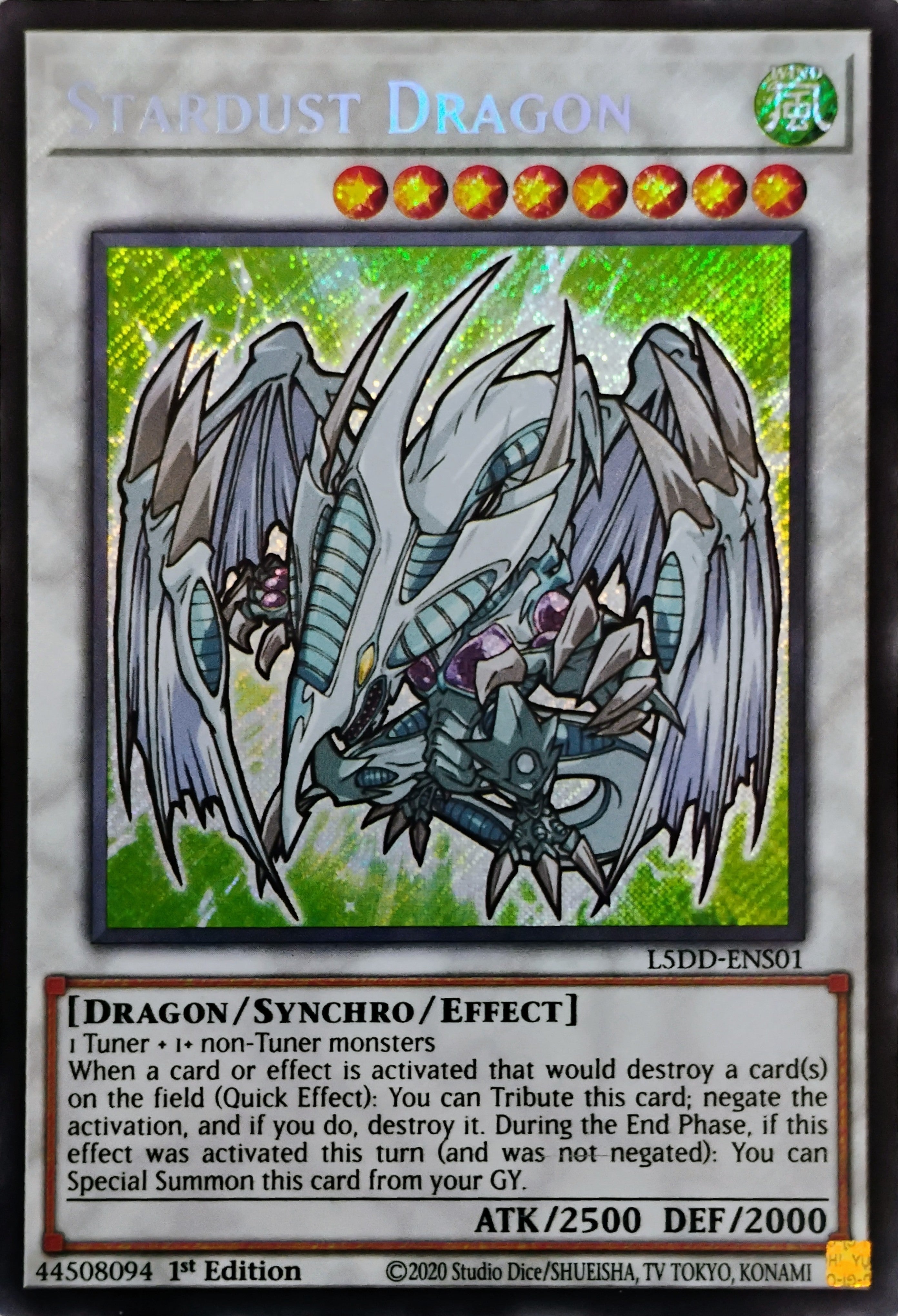 Yugioh! Stardust Dragon L5DD-Ens01 1st edition Secreta