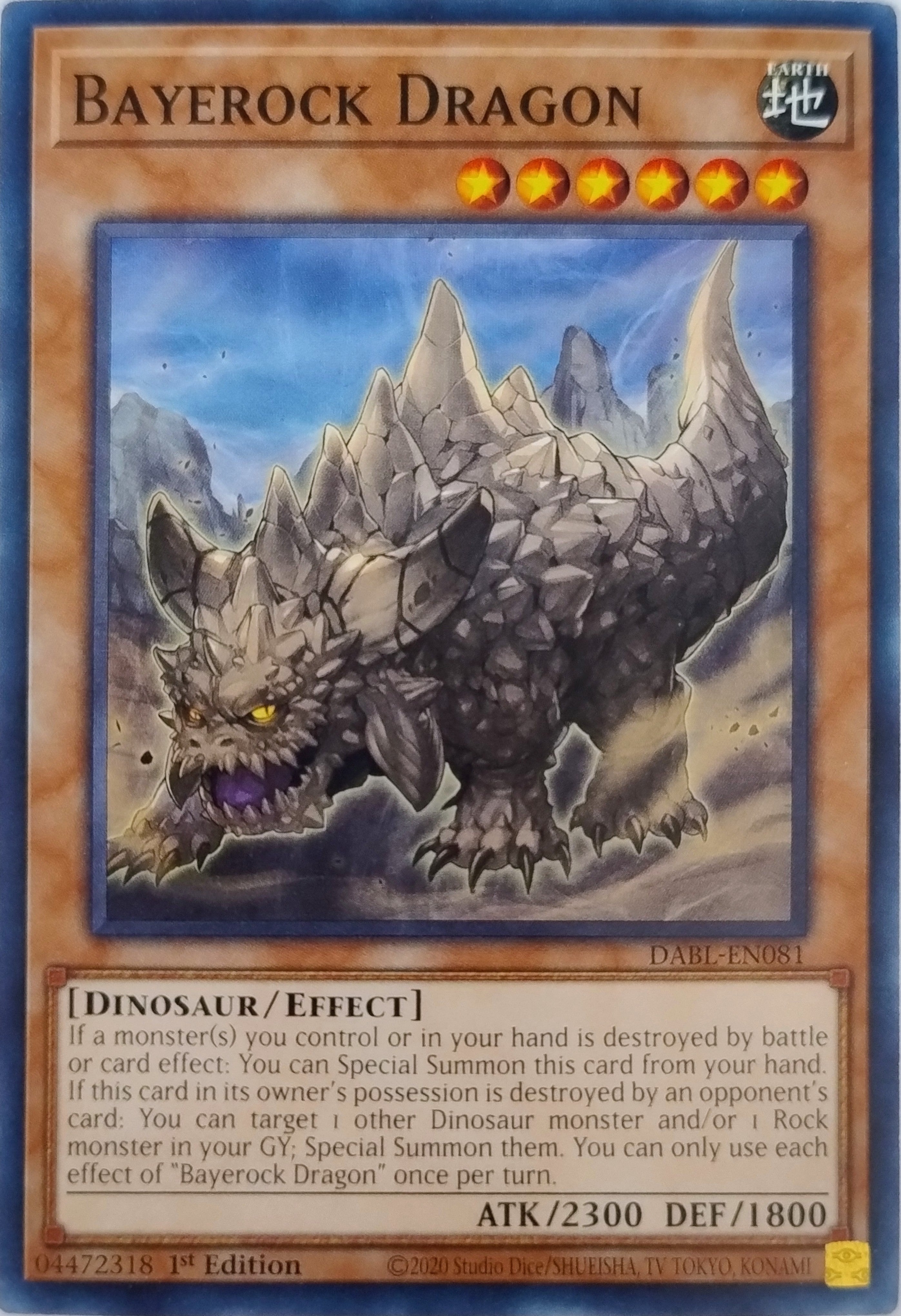 Yugioh! Bayerock Dragon Dabl-en081 1st Edition
