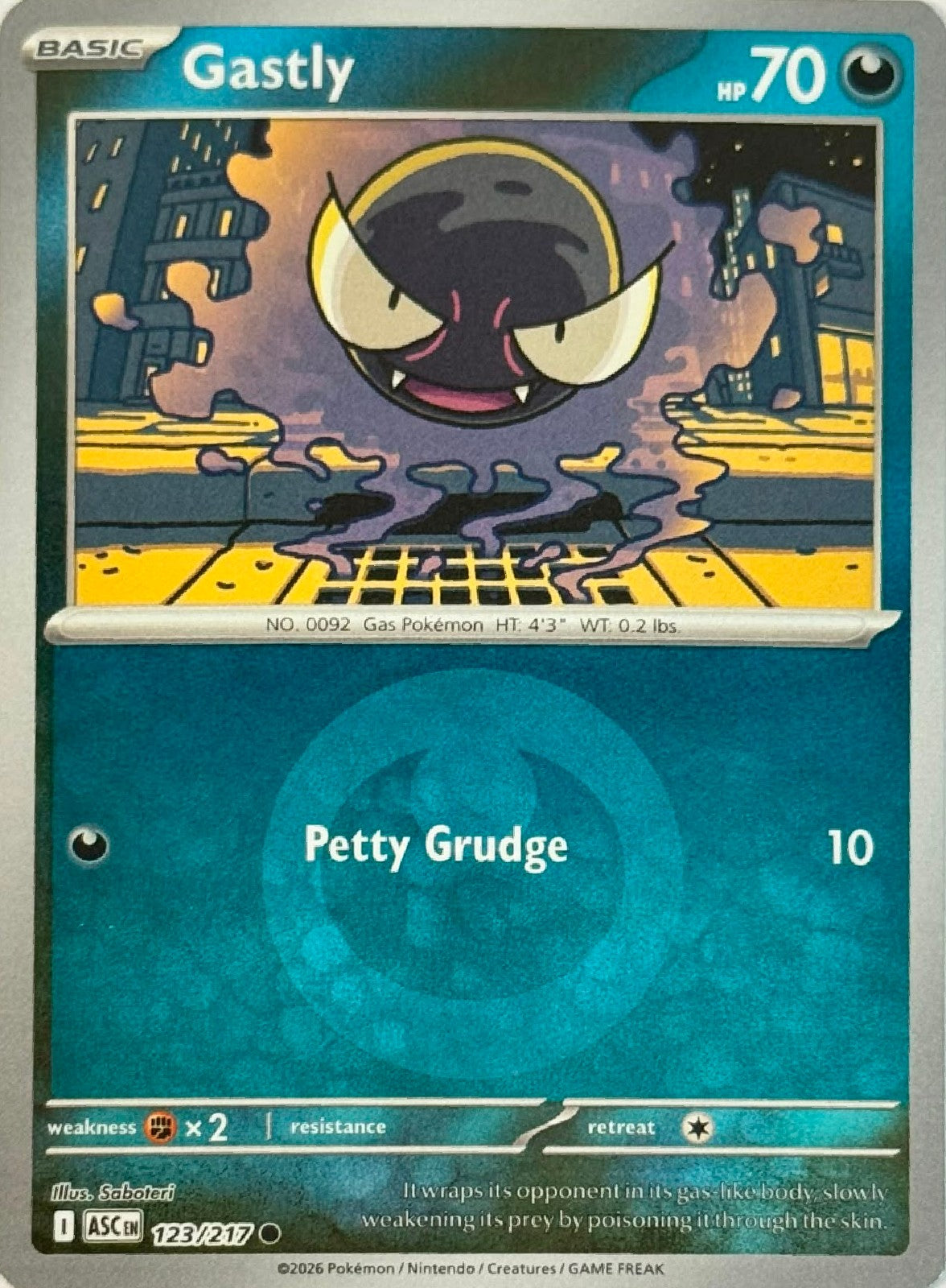 Pokémon Tcg Gastly 123/217 (Energy Símbol)