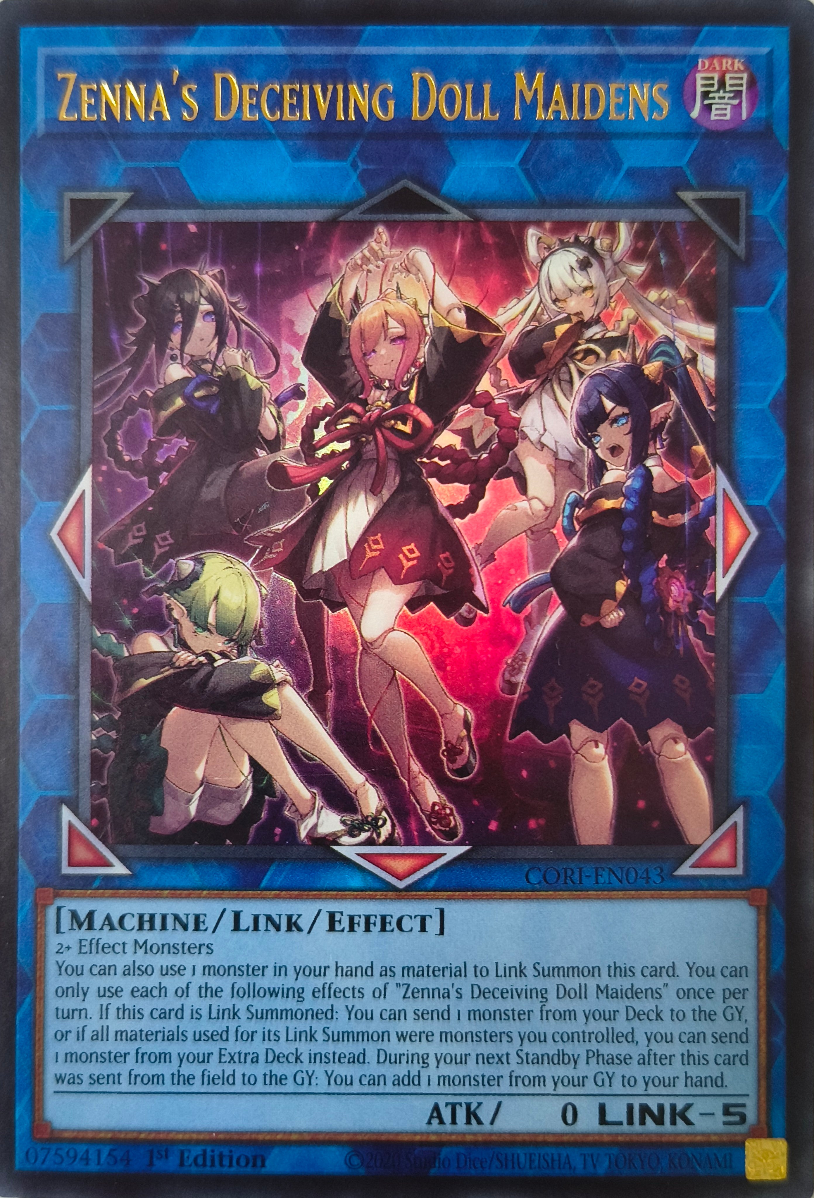 Yugioh! Zenna's Deceiving Doll Maidens Cori-en043 1st edition Ultra Rare