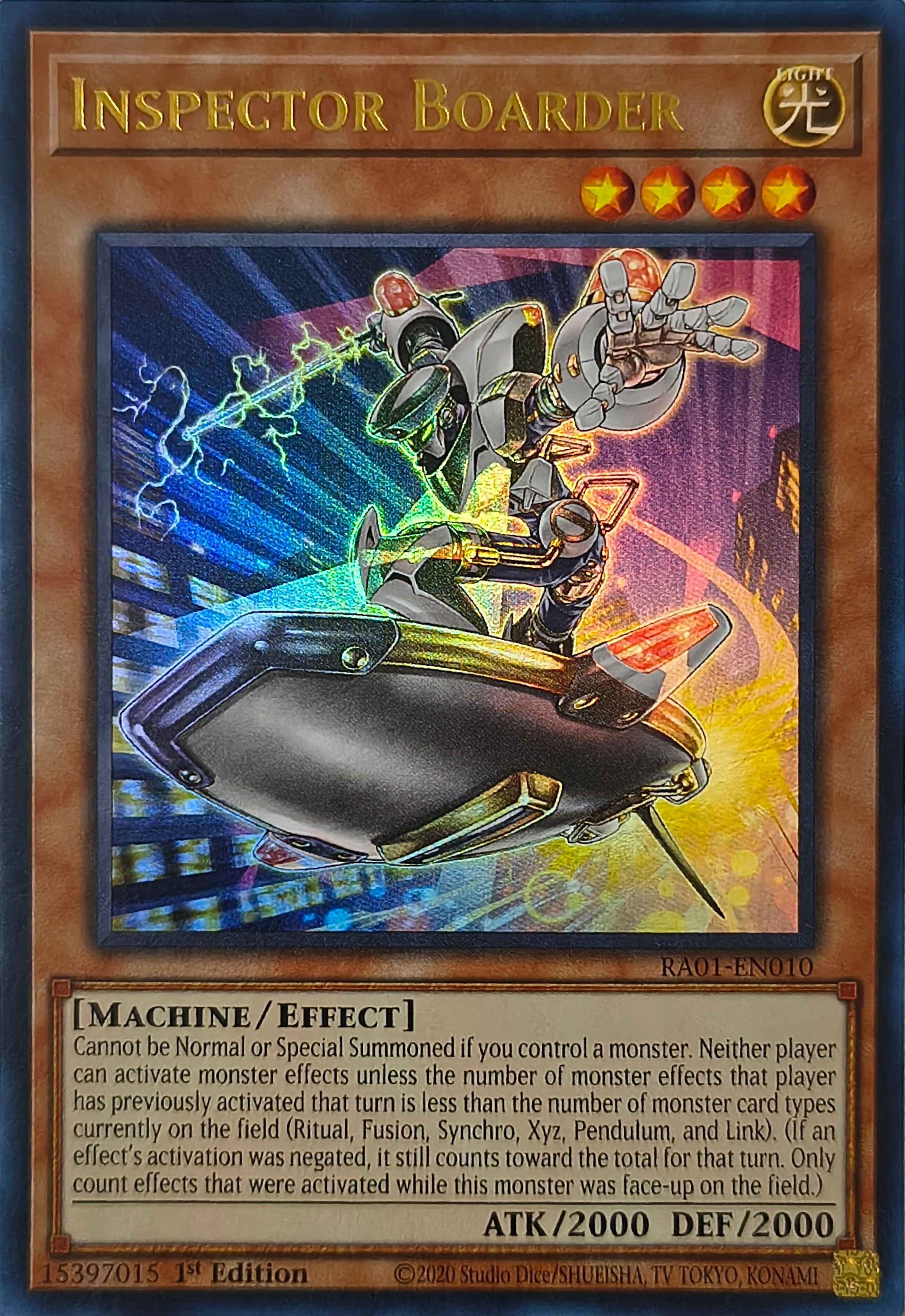 Yugioh! Inspector Boarder Ra01-En010 1st Edition Ultra Rare