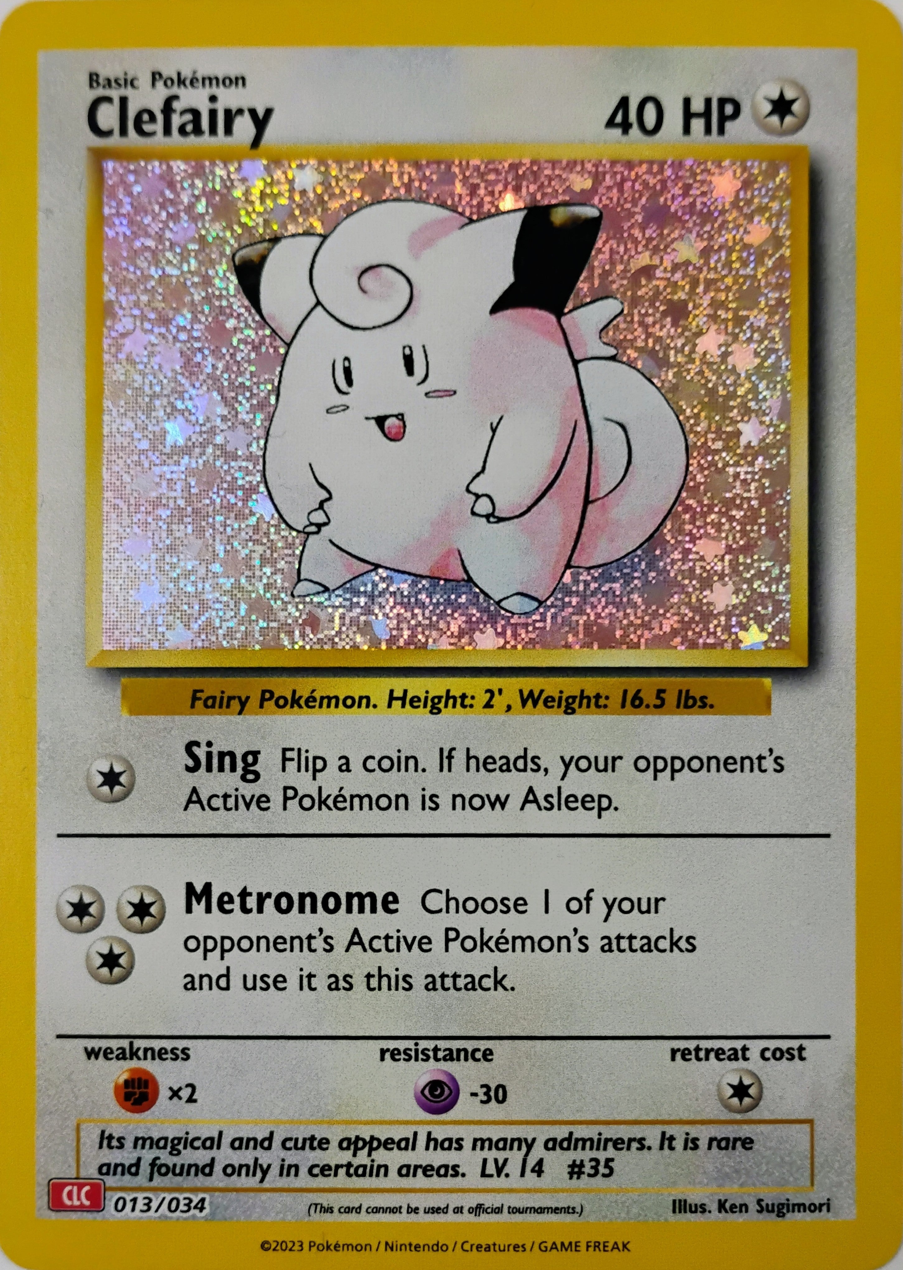 Pokémon tcg Clefairy 013/034 Holo Cosmo (Clc)