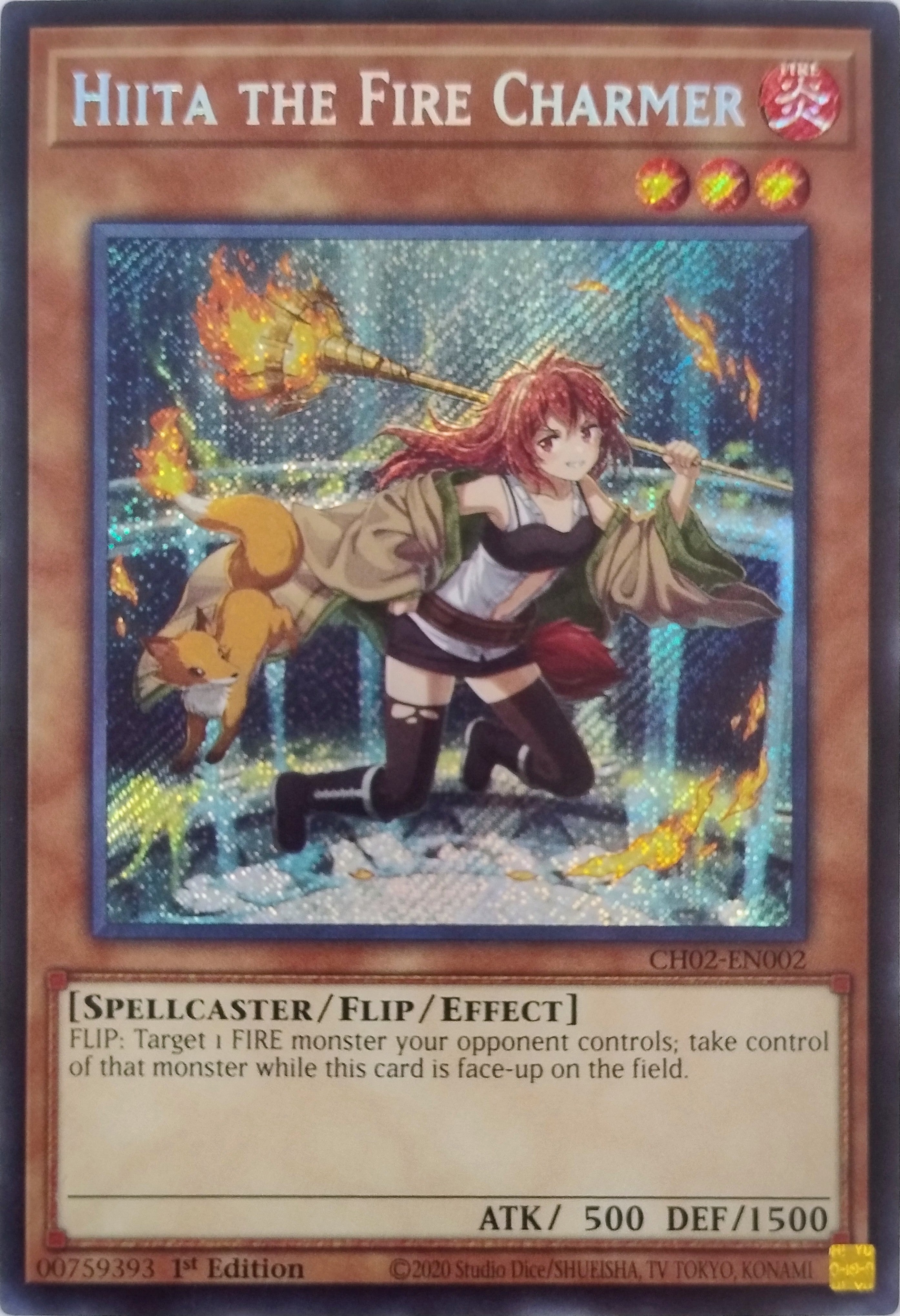 Yugioh! Hiita The Fire Charmer Ch02-en002 1st Edition Secret