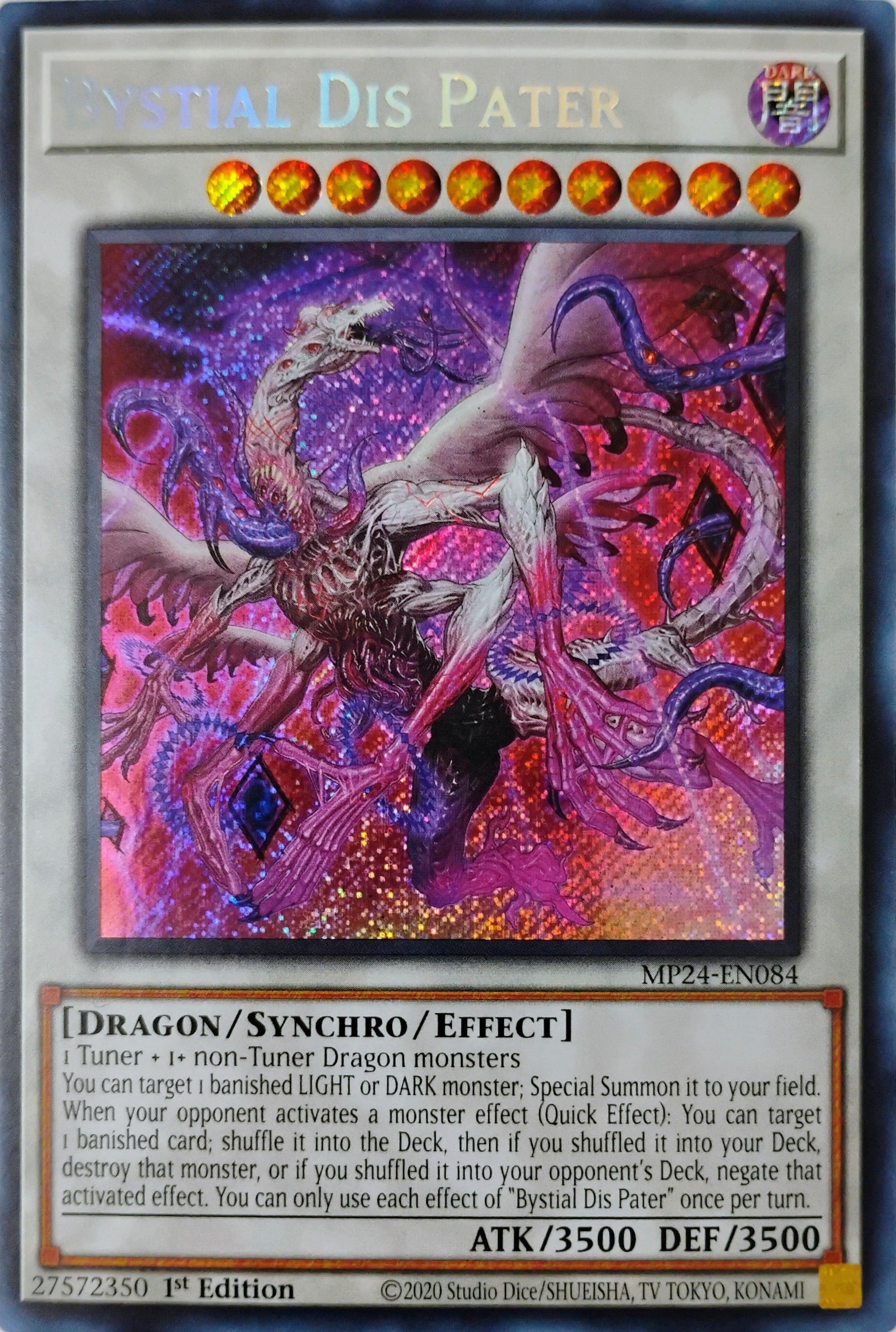 Yugioh! Bystial Dis Pater Mp24-en084 Secreta (Error de impresión)