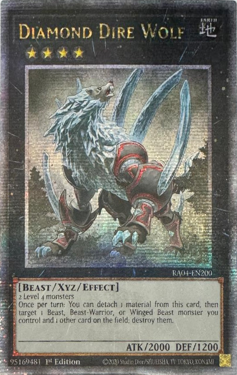 Yugioh! Diamond Dire Wolf Ra04-en200 1st Edition Quarter