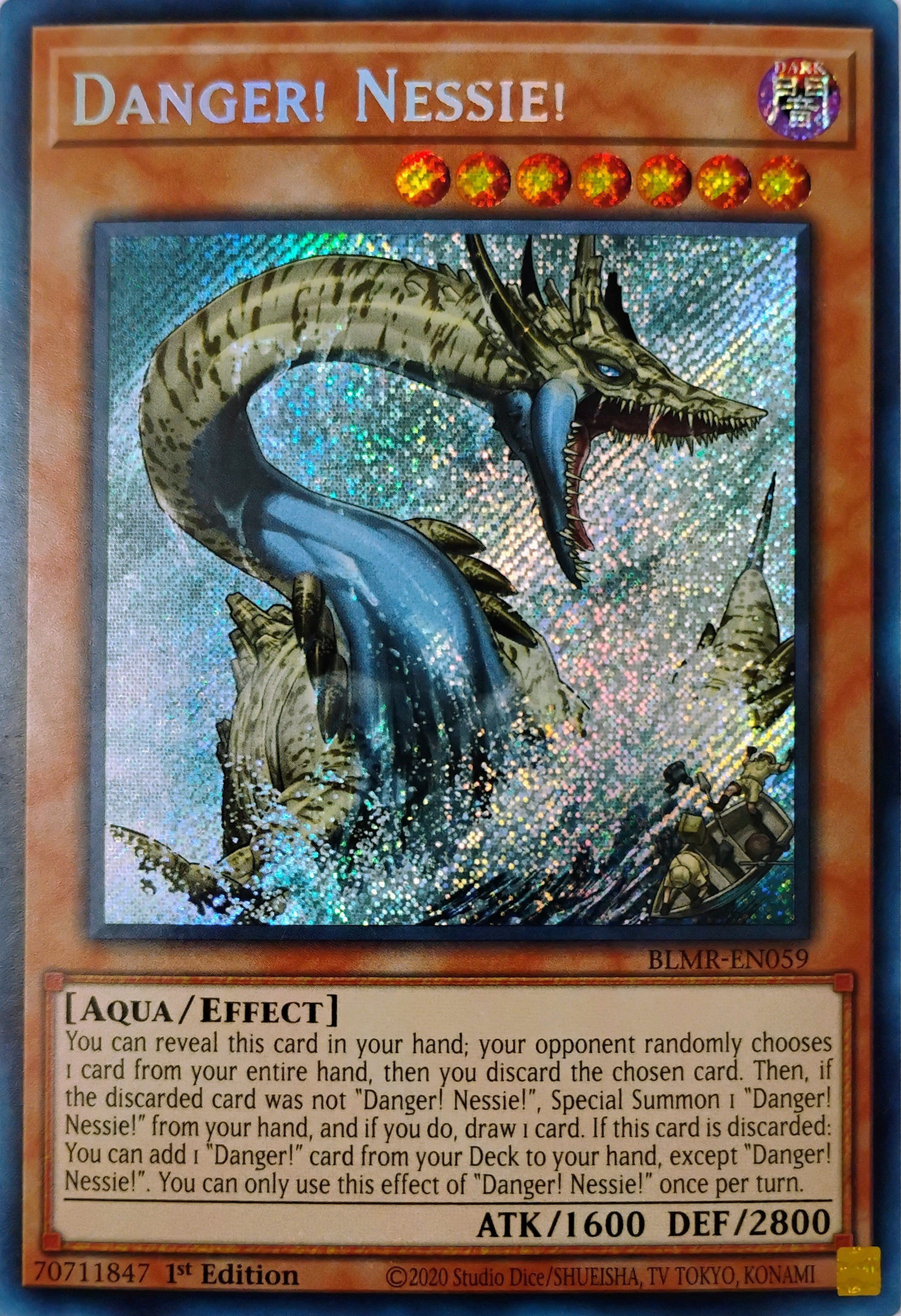 Yugioh! Danger! Nessie! Blmr-en059 1st edition Secreta