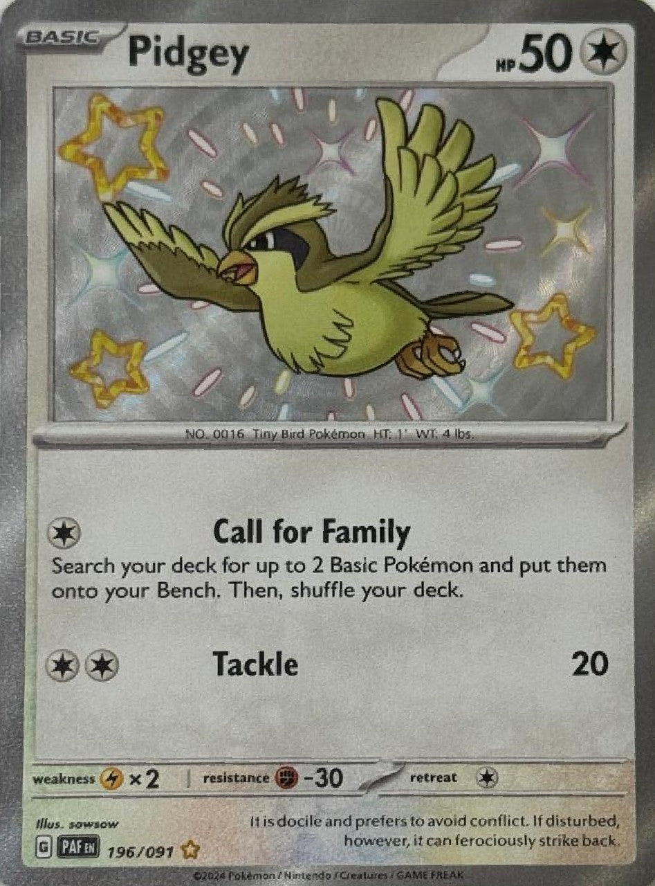 Pokémon Tcg Pidgey 196/091 Shiny