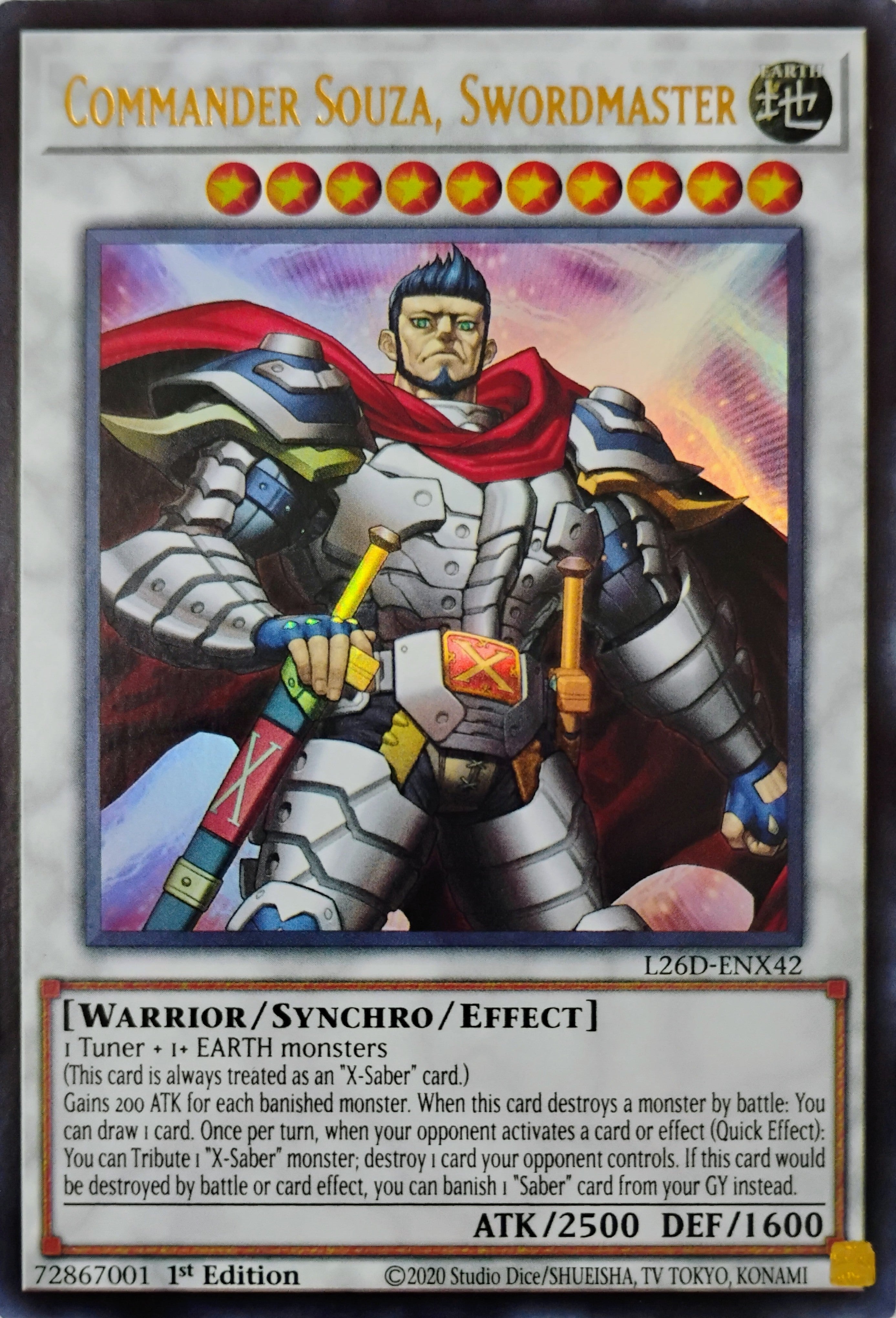 Yugioh! Commander Souza, Swordmaster L26D-ENX42 Ultra Rare
