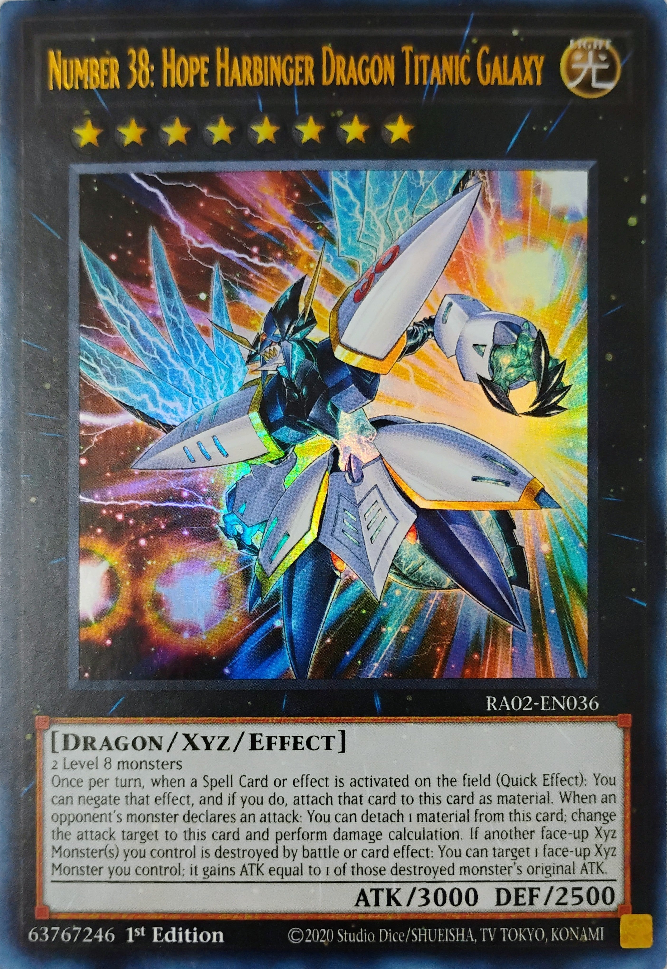 Yugioh! Number 38: Hope Harbinger Dragon Titanic Galaxy Ra02-en036 Ultimate