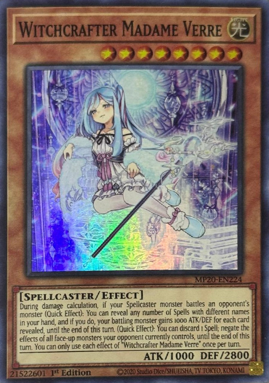 Yugioh! Witchcrafter Madame Verre MP20-EN224 1st Edition Super