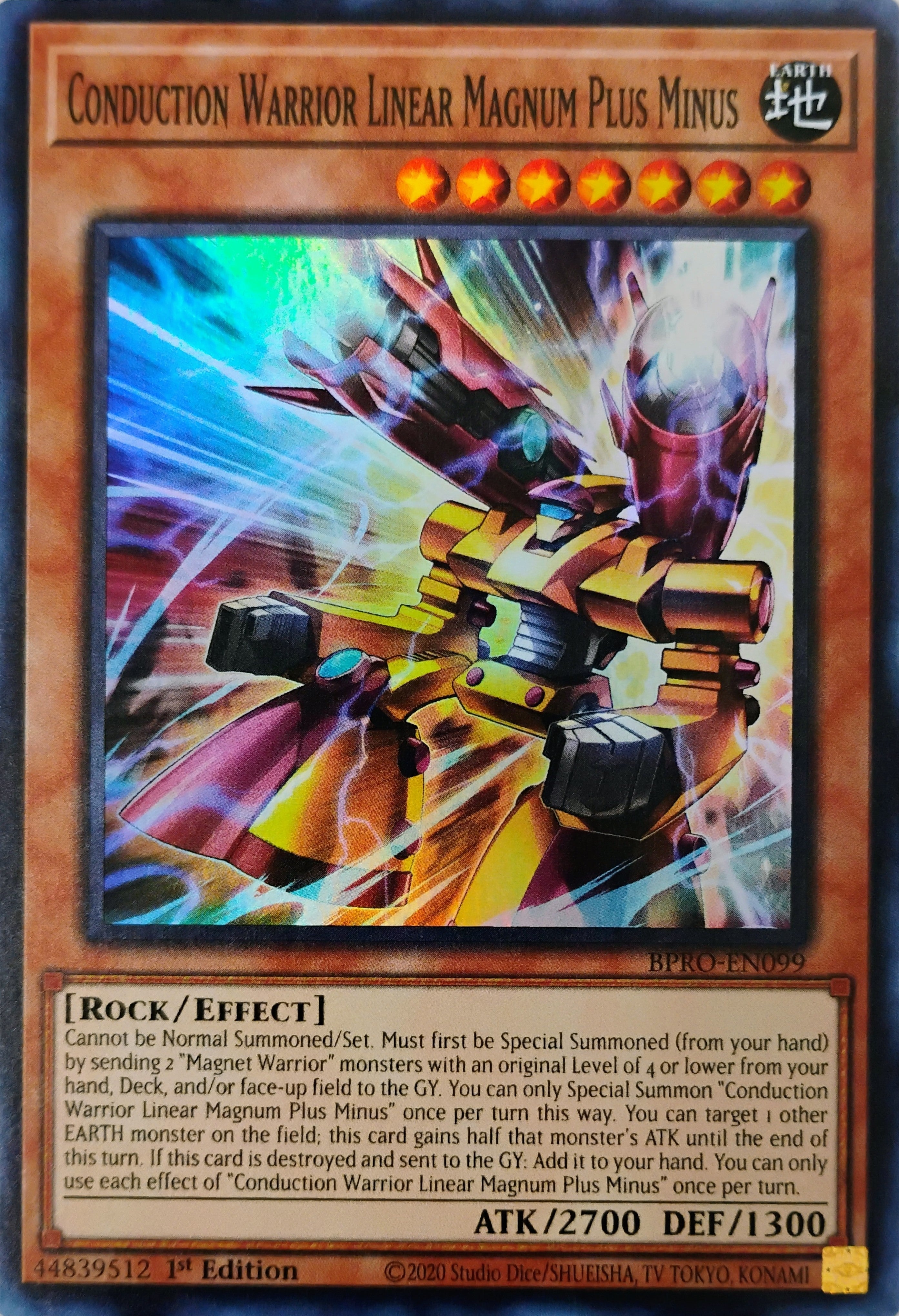 Yugioh! Conduction Warrior Linear Magnum Plus Minus Bpro-en099 Super Rare