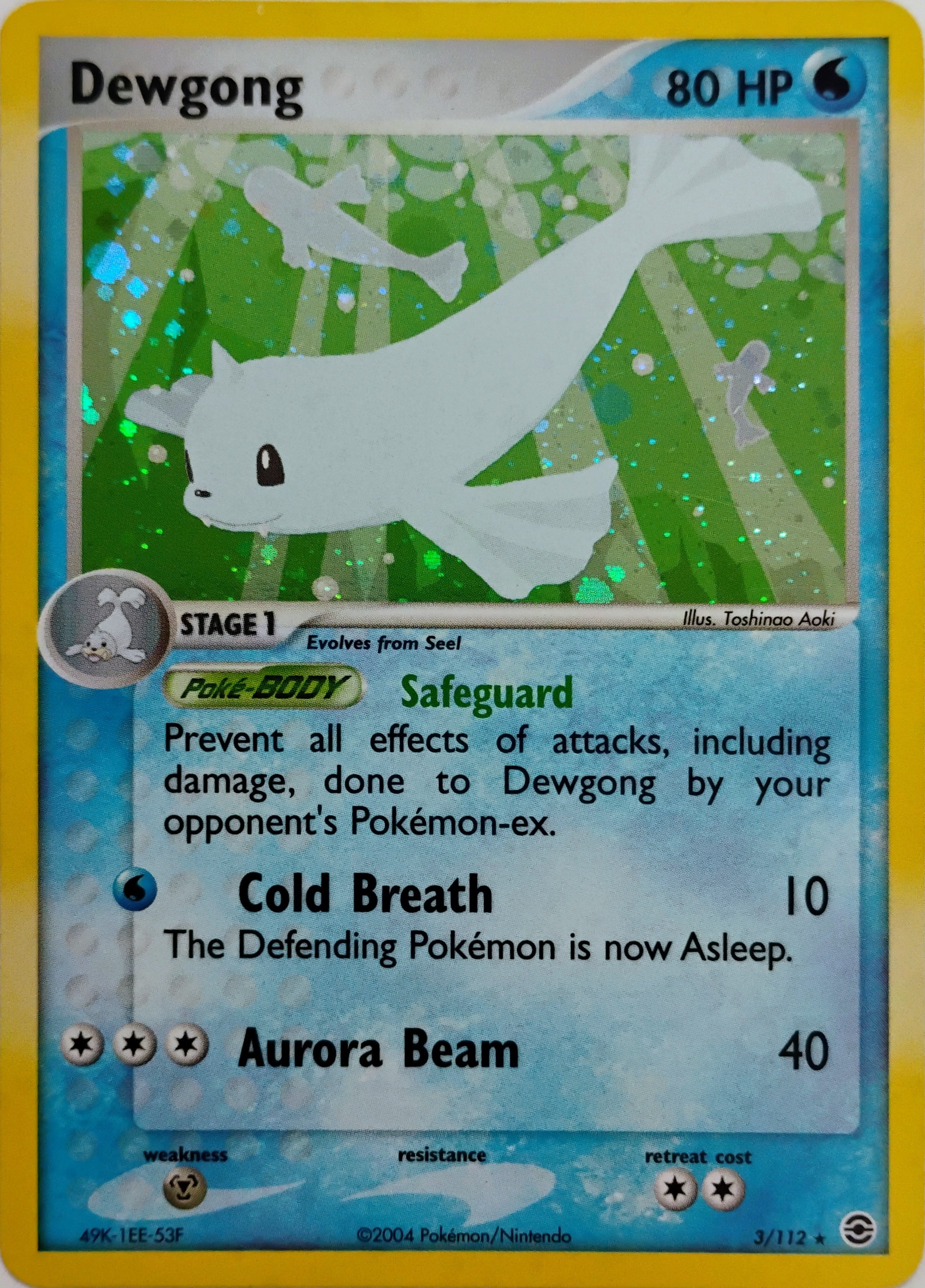 Pokémon tcg Dewgong 3/112 Holo Cosmo