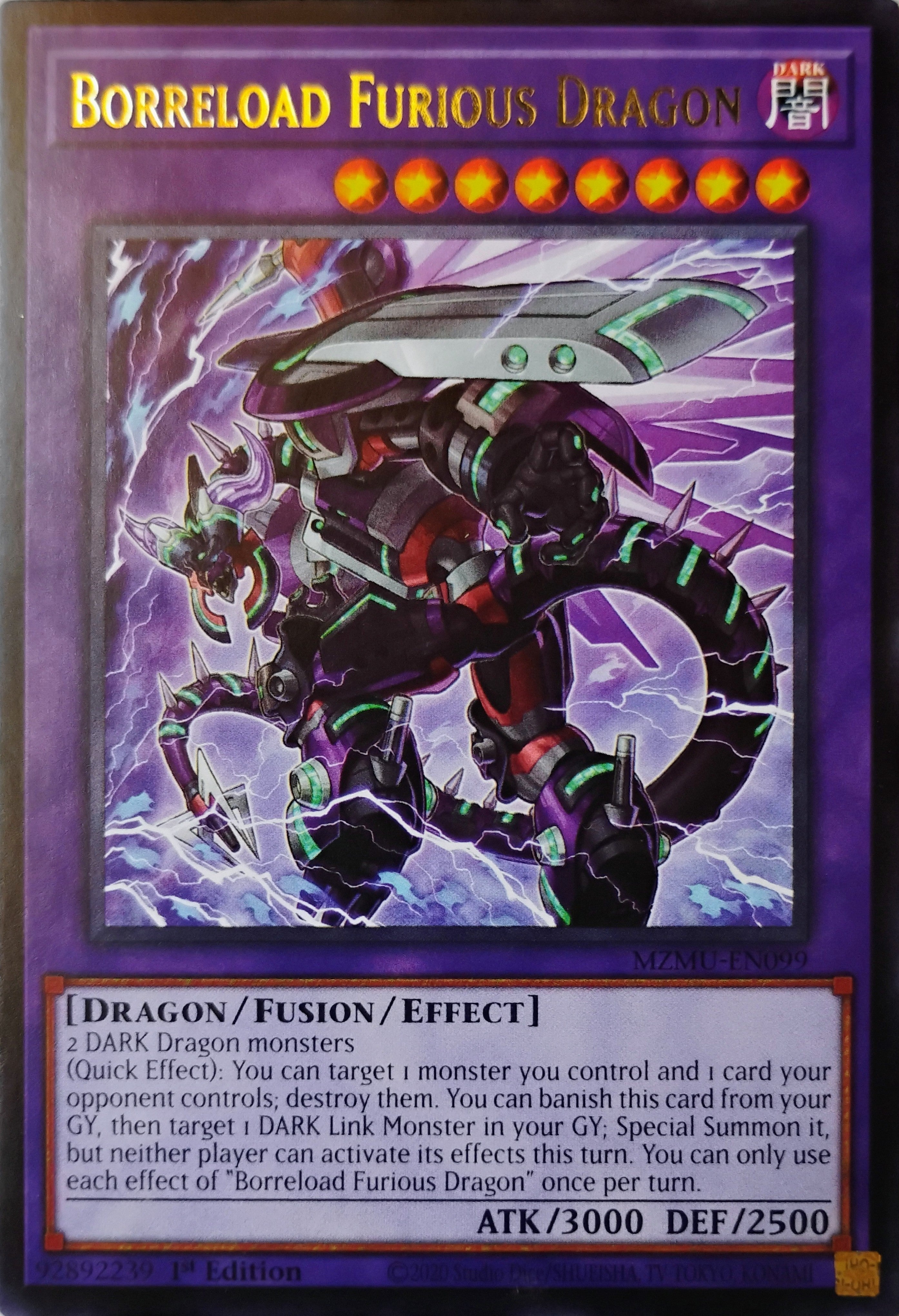 Yugioh! Borreload Furious Dragon Mzmu-en099 Rara