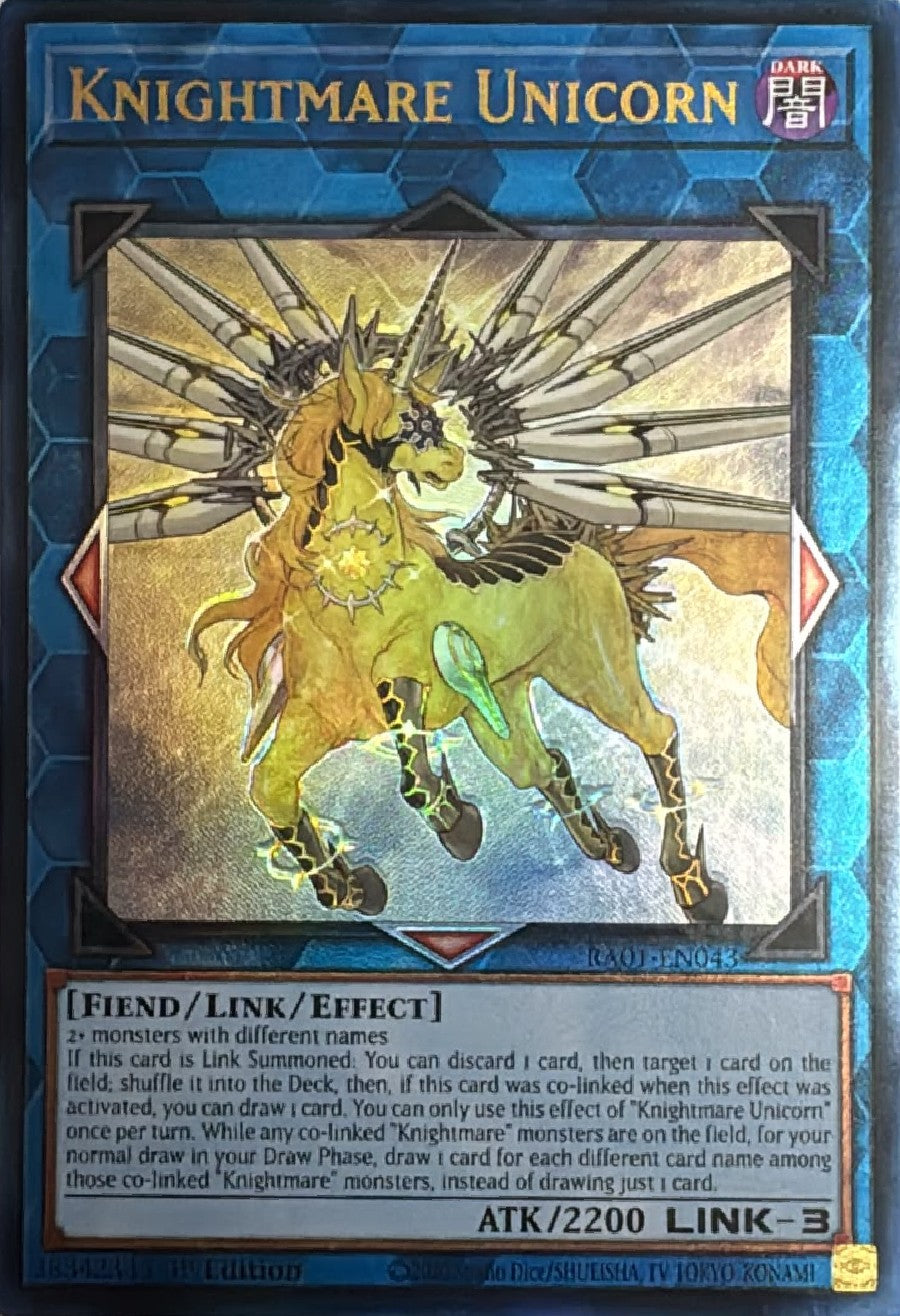Yugioh! Knightmare Unicorn Ra01-en043 1st edition Ultimate