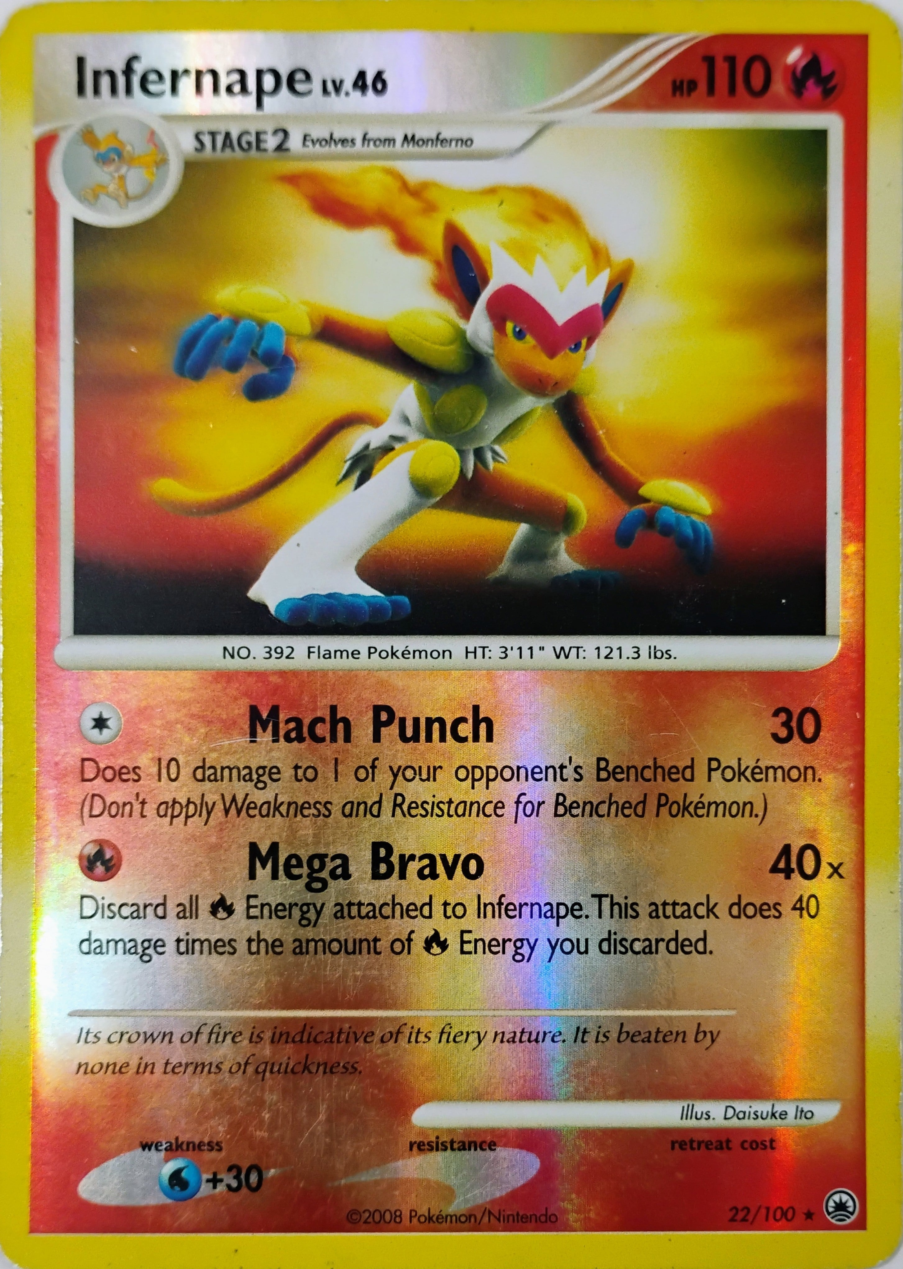Pokémon tcg Infernape Lv.46 22/100 Reverse