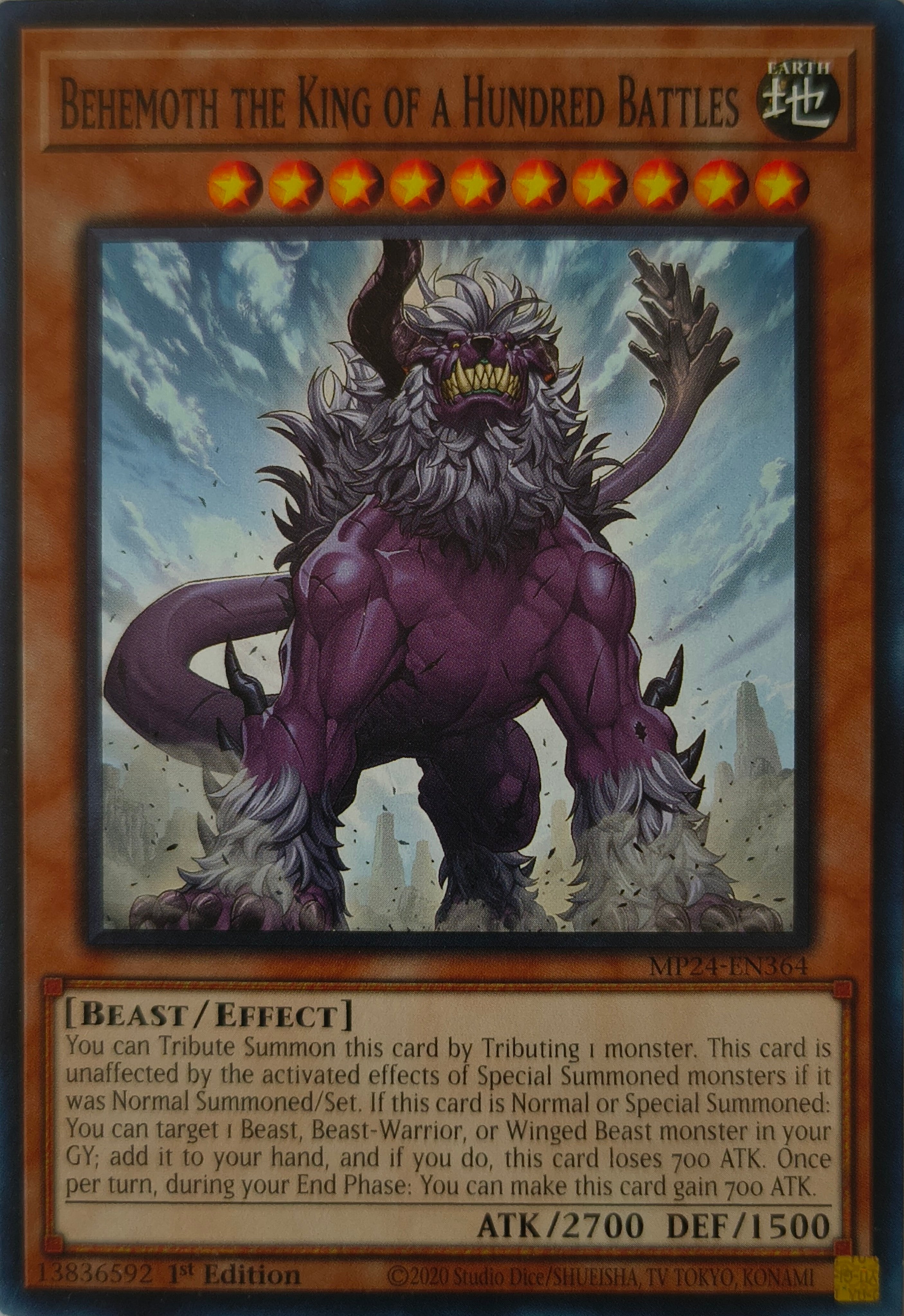 Yugioh! Behemoth The King Of a Hundred Battles Mp24-en364 1st Edition