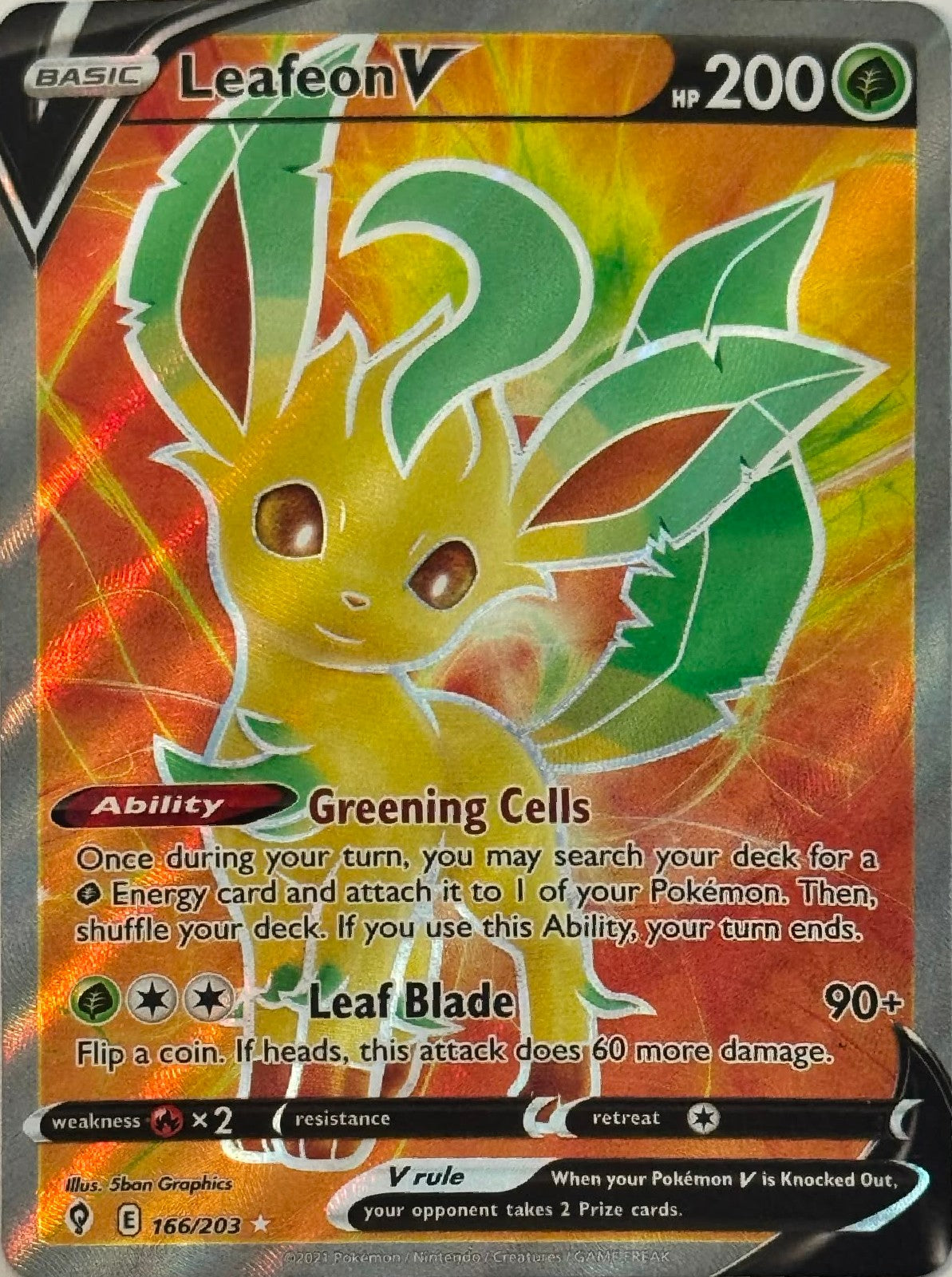 Pokémon Tcg Leafeon V 166/203