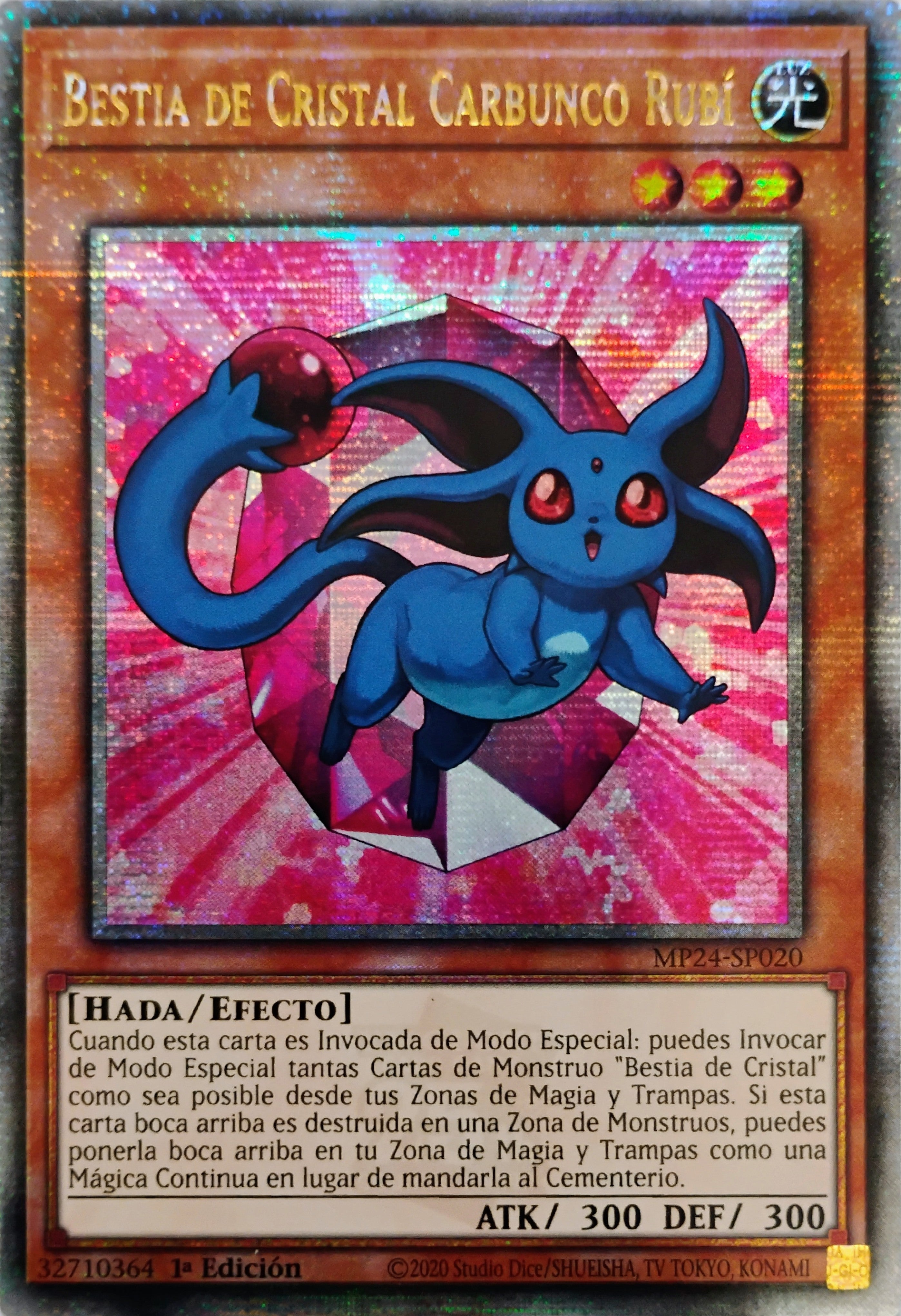 Yugioh! Bestia de cristal carbunco rubí Mp24-sp020 1st edition Quarter Century