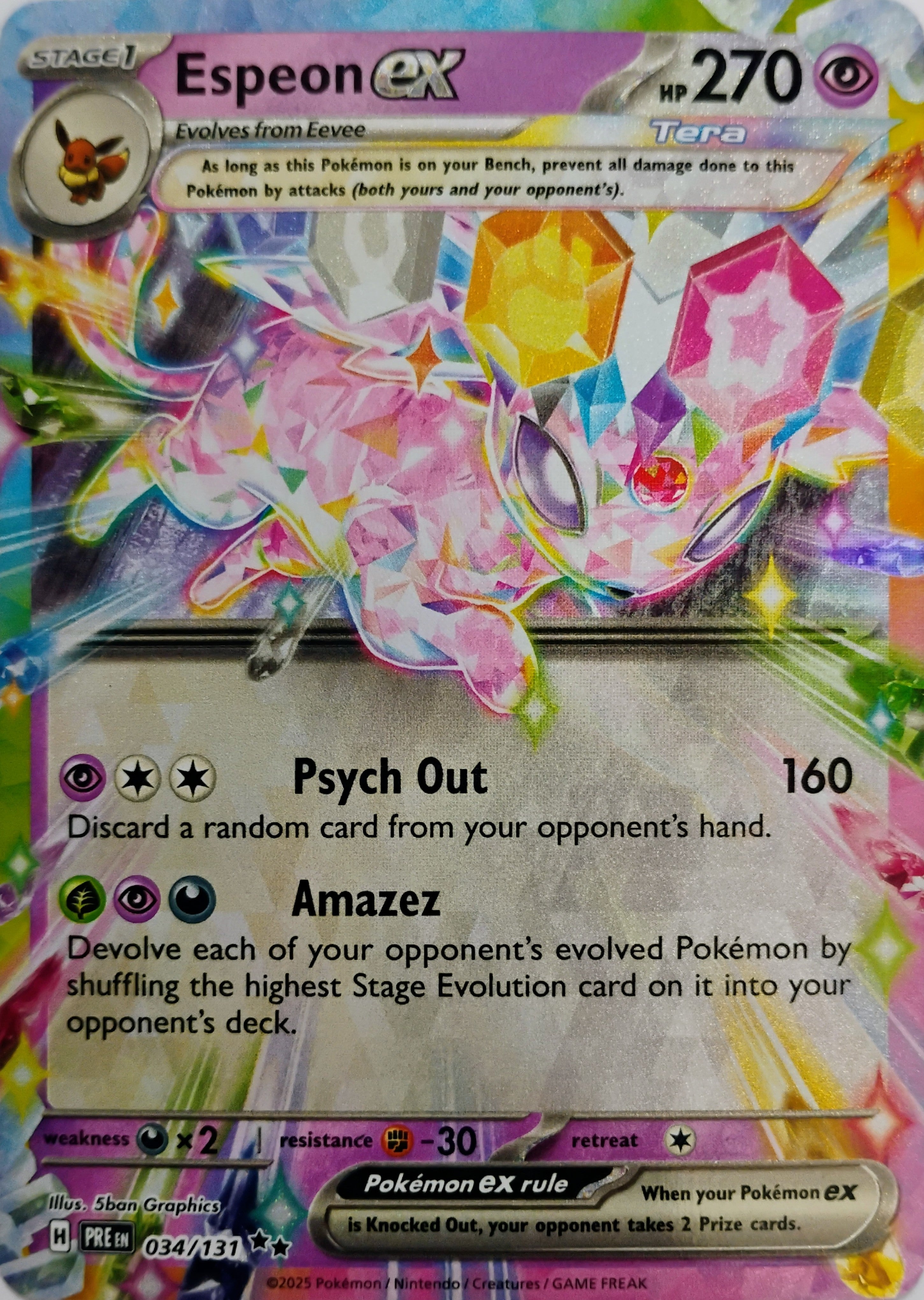 Pokémon tcg Espeon Ex 034/131