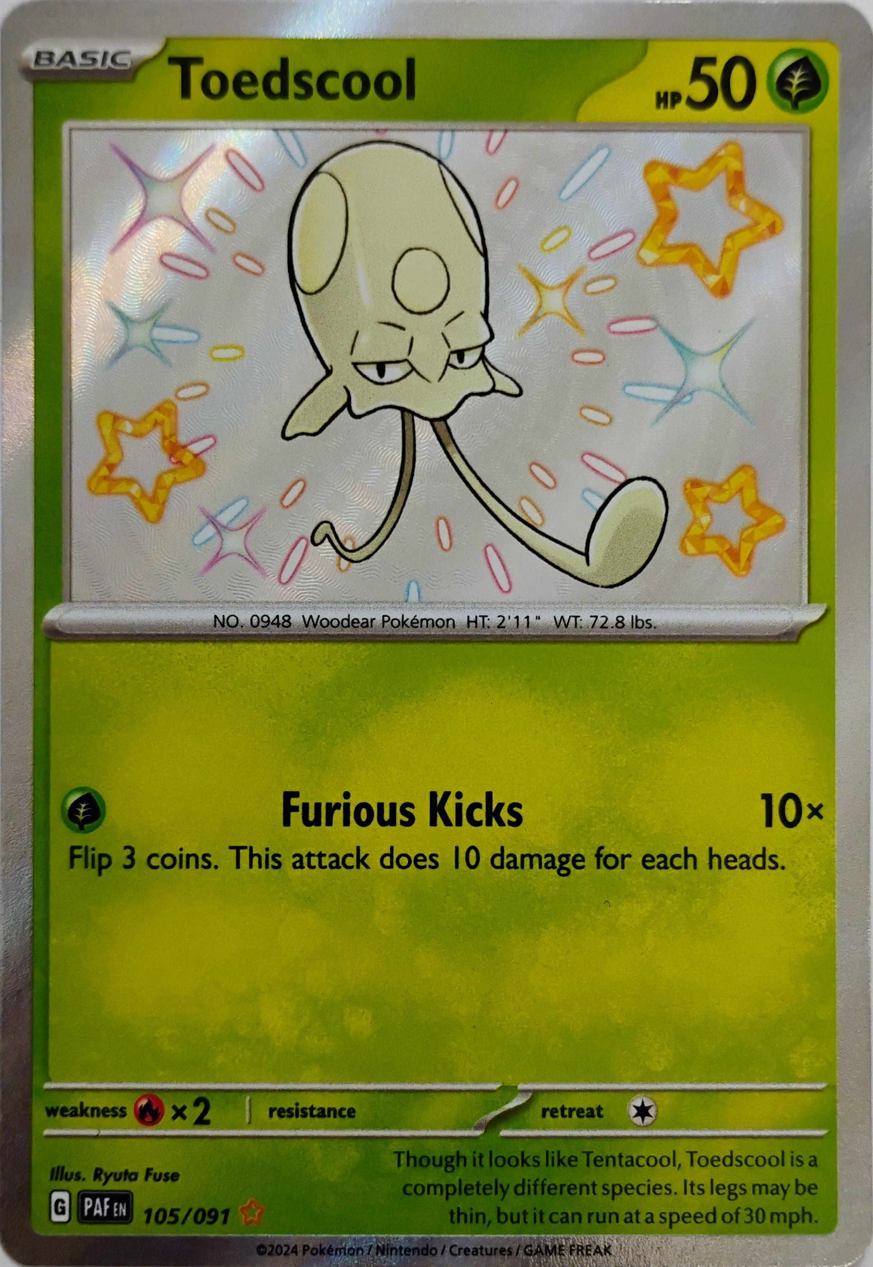 Pokémon tcg Toedscool 105/091 Shiny