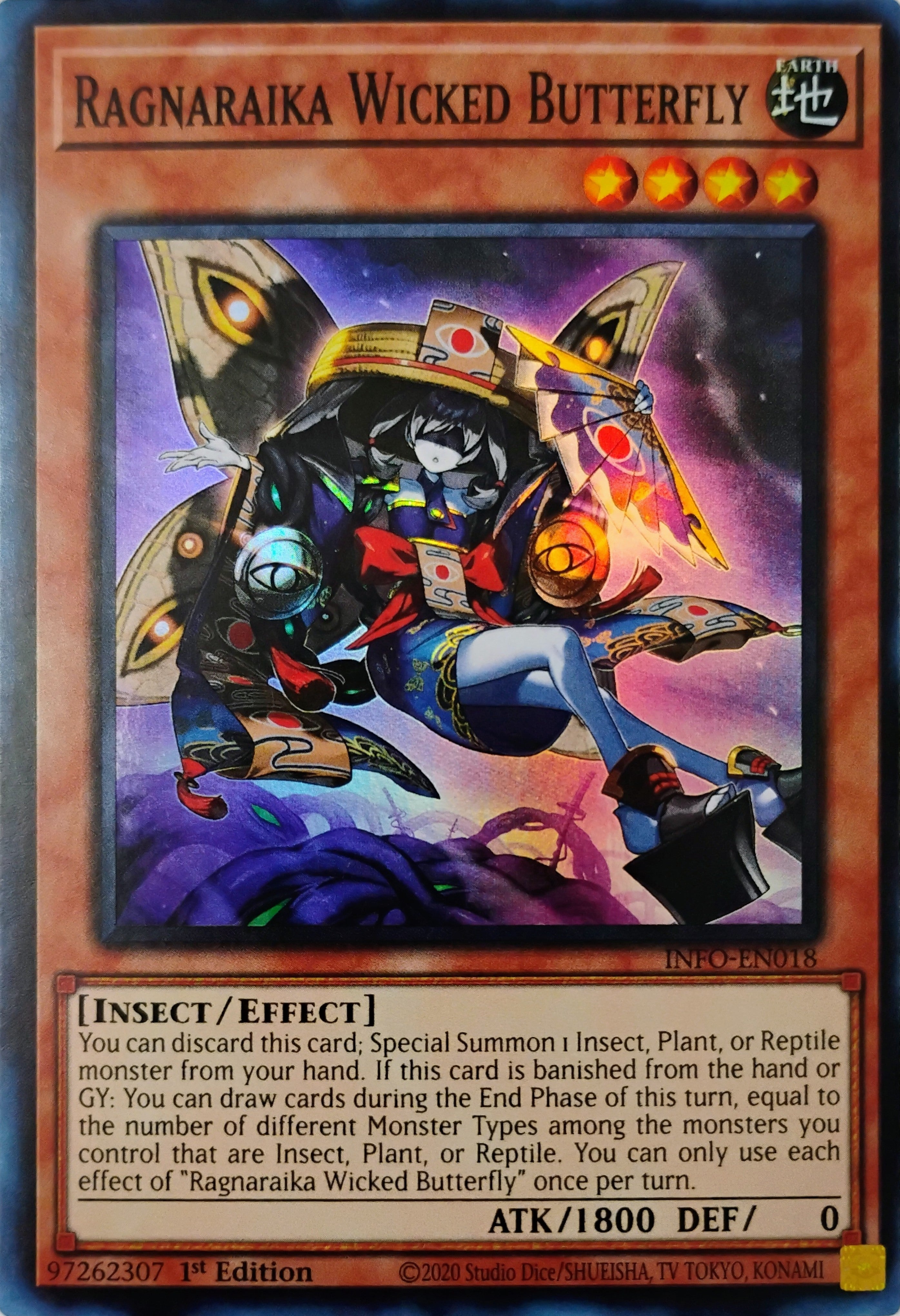 Yugioh! Ragnaraika Wicked Butterfly Info-en018 Super Rare