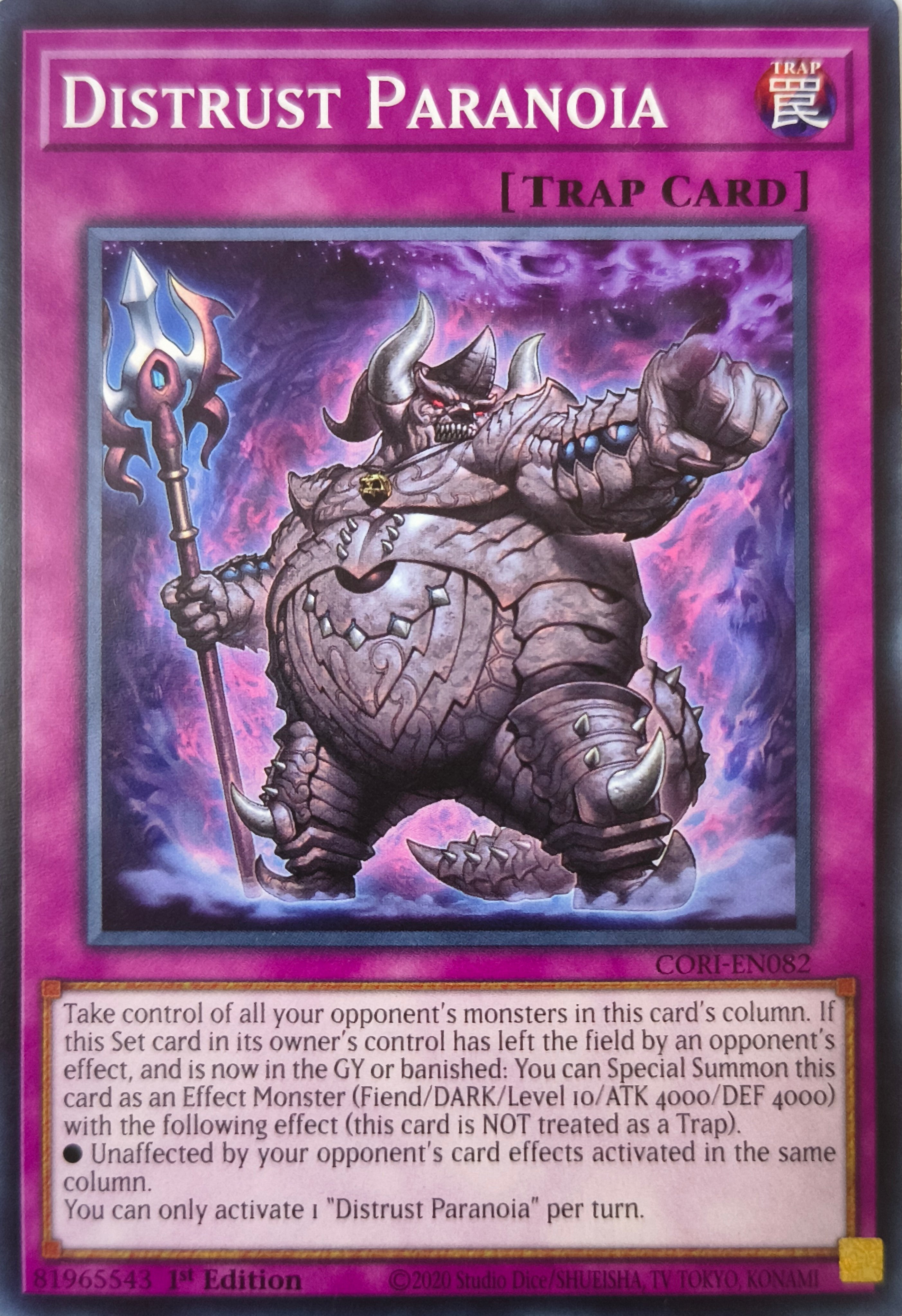 Yugioh! Distrust Paranoia Cori-en082 1st Edition