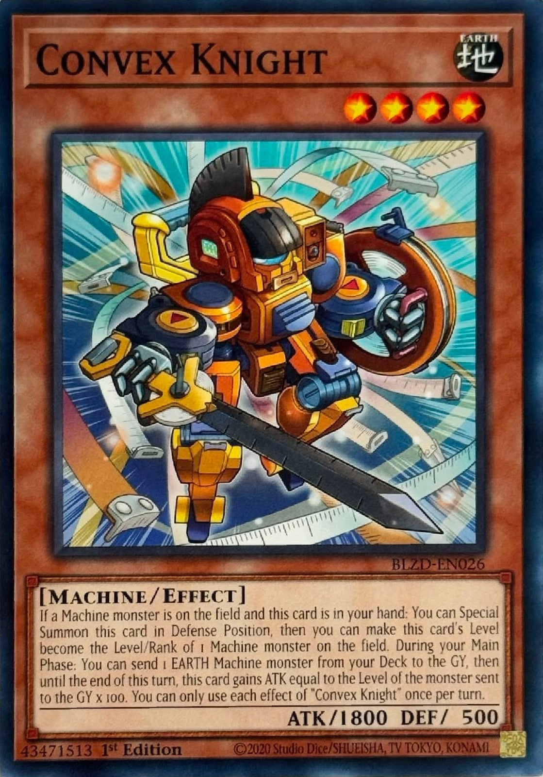 Yugioh! Convex Knight BLZD-EN026 1st Edition