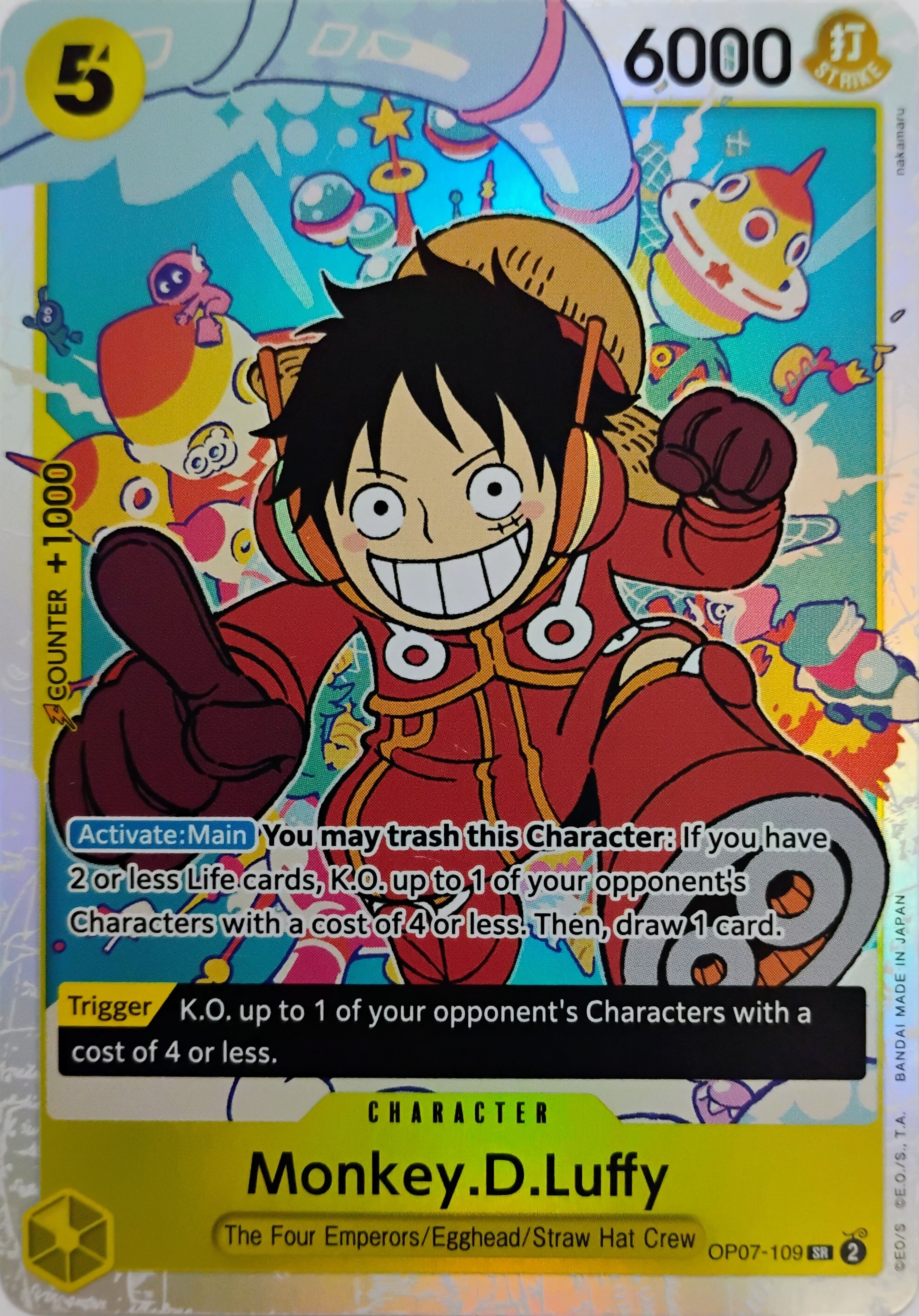One piece Monkey.D.Luffy Op07-109 Foil