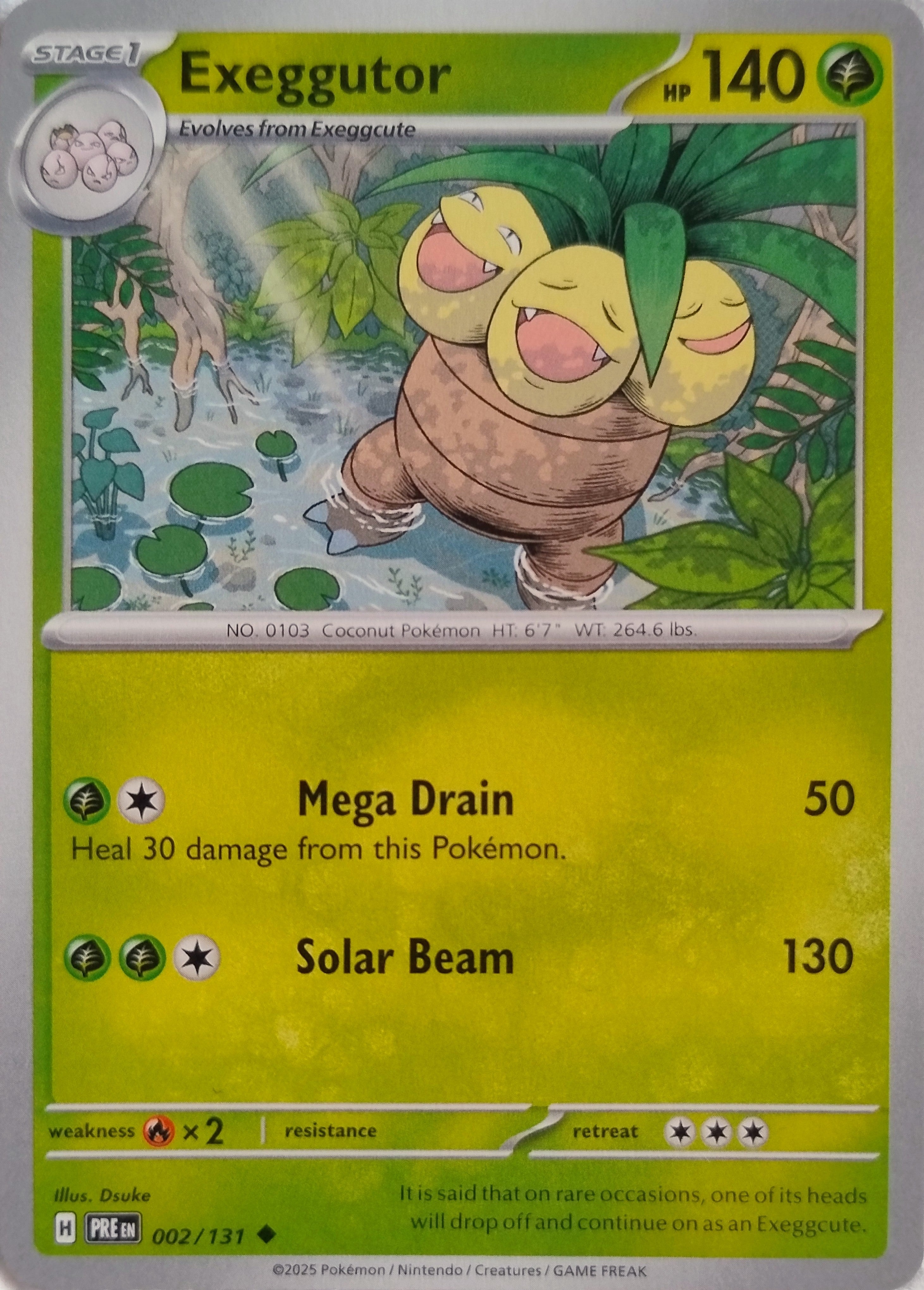 Pokémon Tcg Exeggutor 002/131