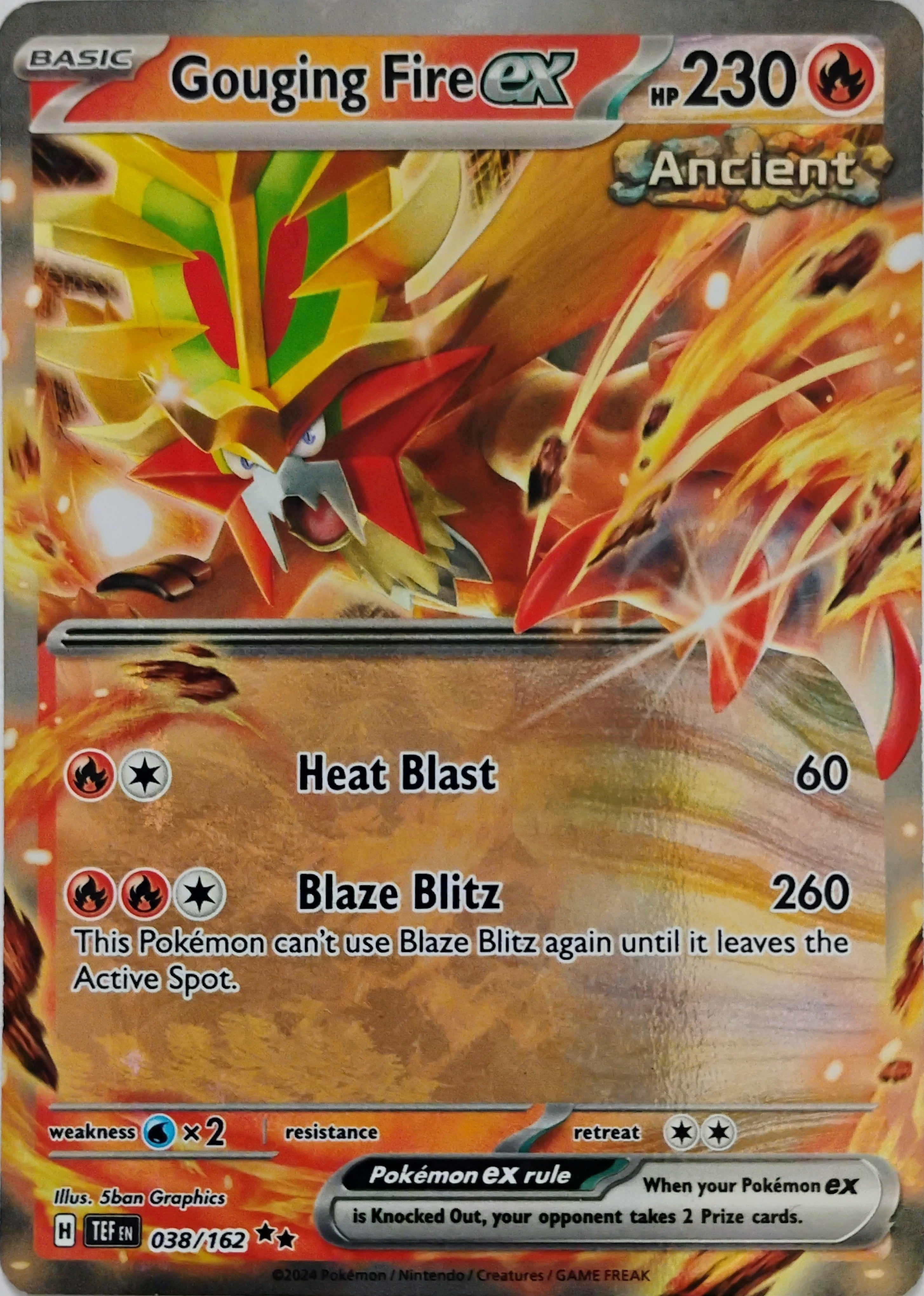 Pokémon tcg Gouging Fire Ex 038/162