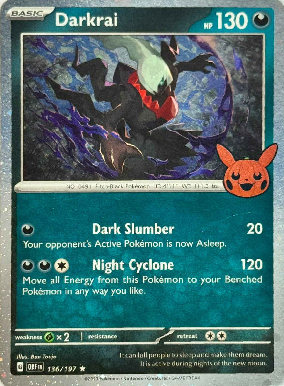 Pokémon Tcg Darkrai 136/197 Holo Cosmo