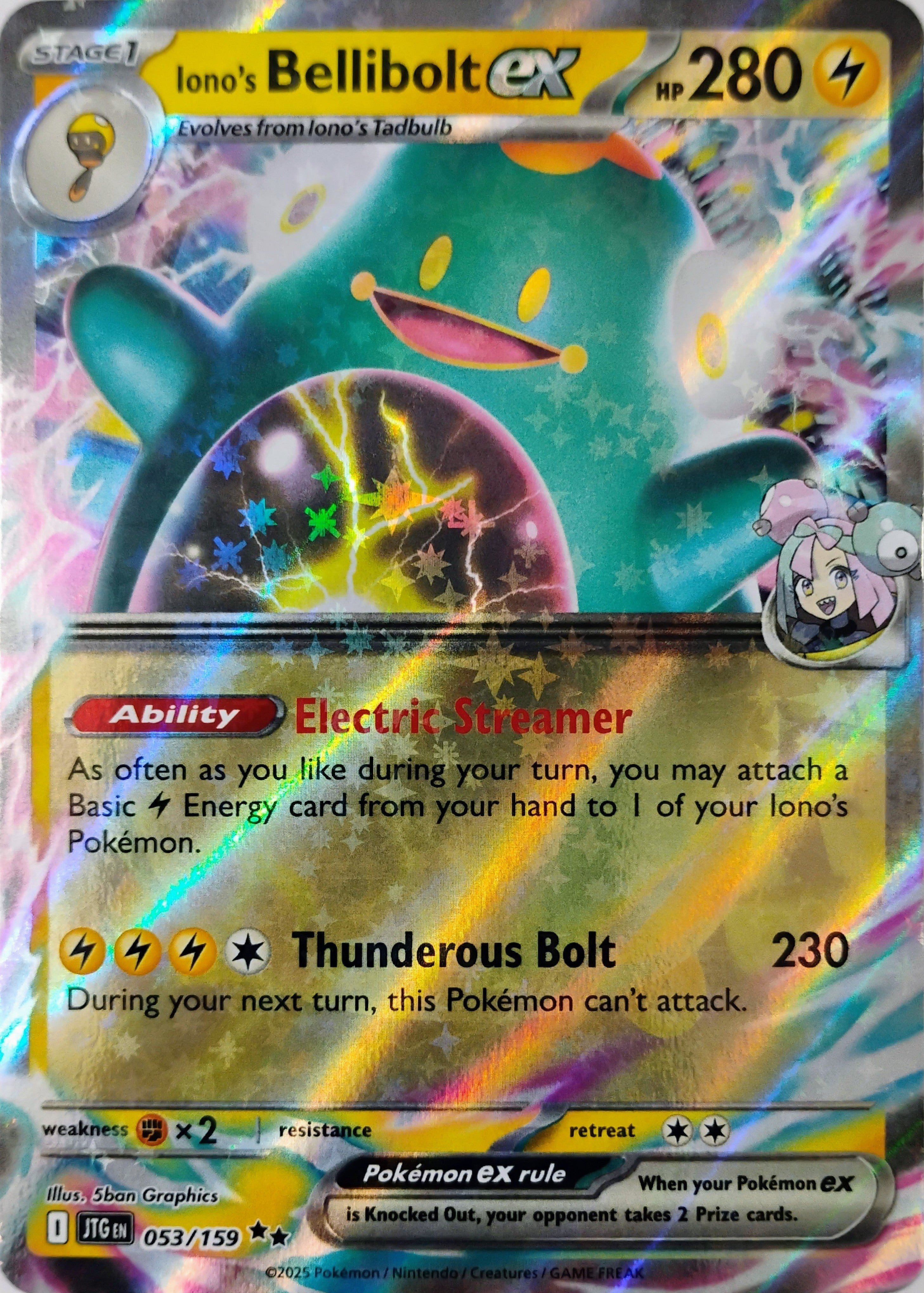Pokémon tcg Iono's Bellibolt Ex 053/159