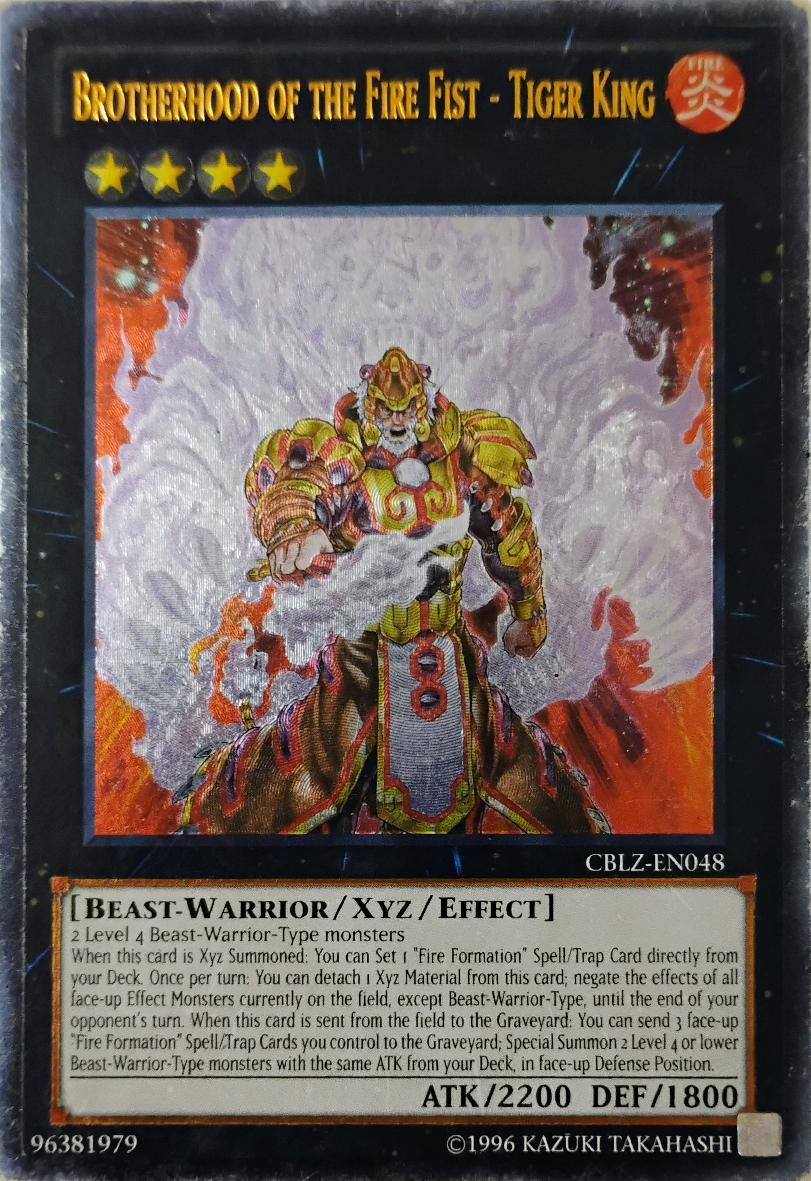 Yugioh! Brotherhood of the Fire Fist - Tiger King Cblz-en048 Ultimate Rare