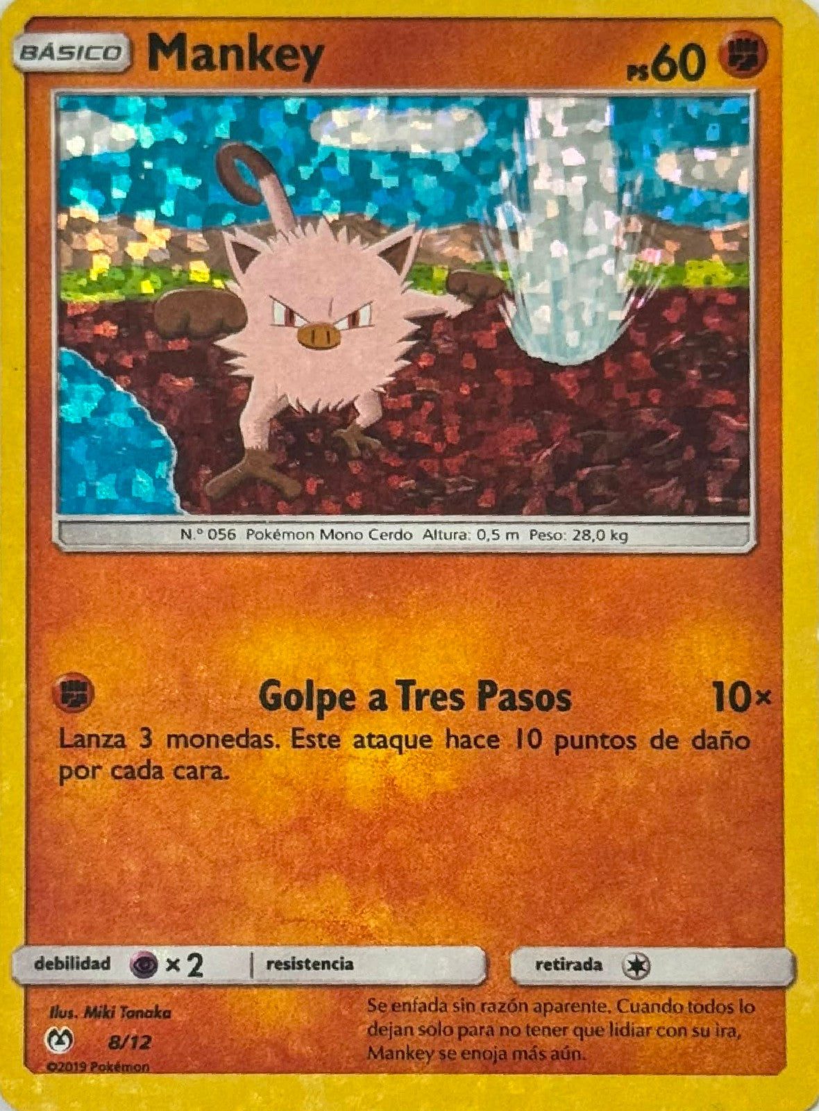 Pokémon Tcg Mankey 8/12 Holo (Español)