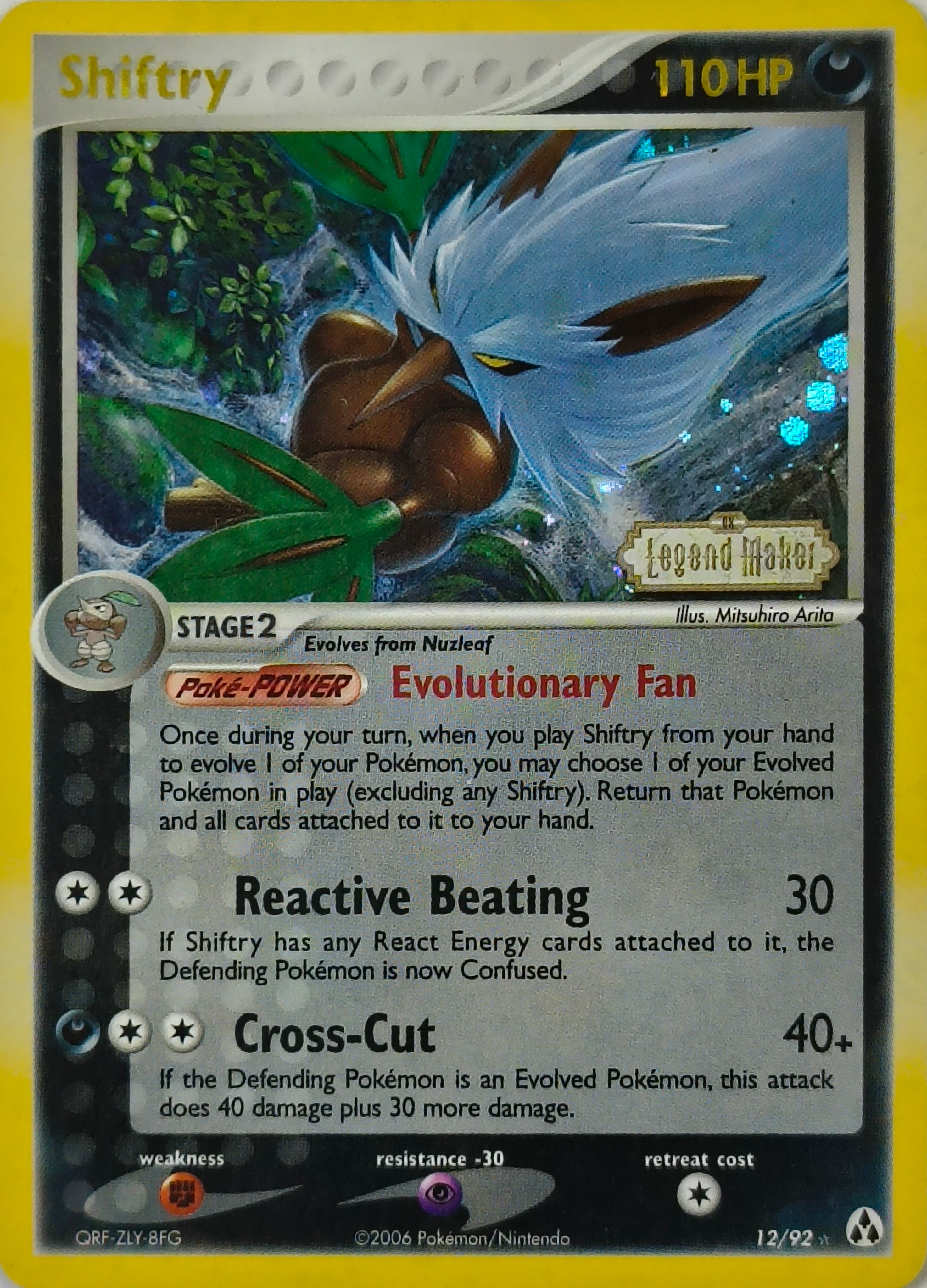 Pokémon tcg Shiftry 12/92 Holo (Legend Maker)