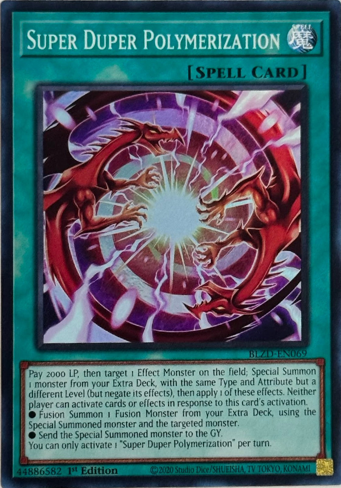 Yugioh! Super Super Polymerization BLDZ-EN069 1st Edition Super