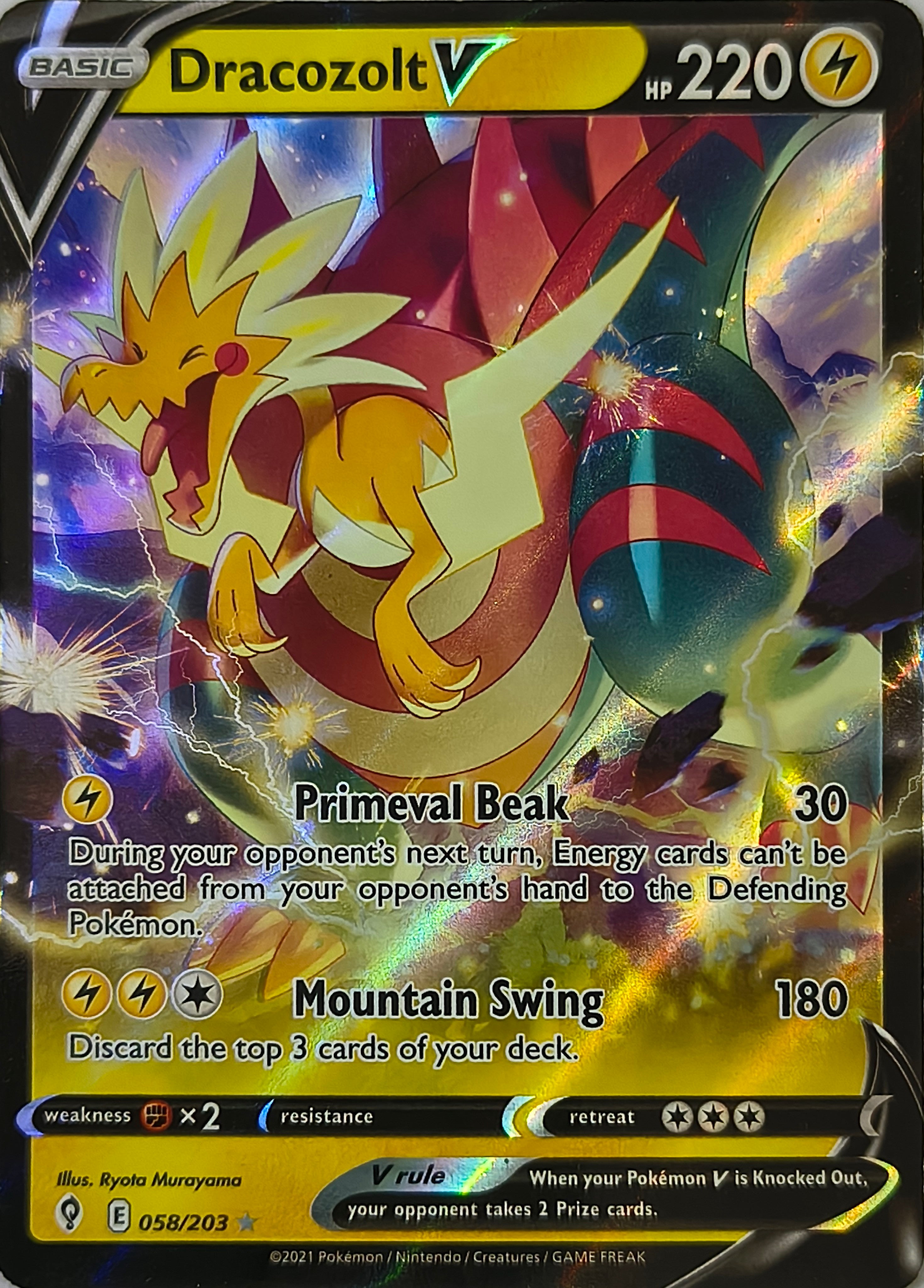 Pokémon tcg Dracozolt V 058/203